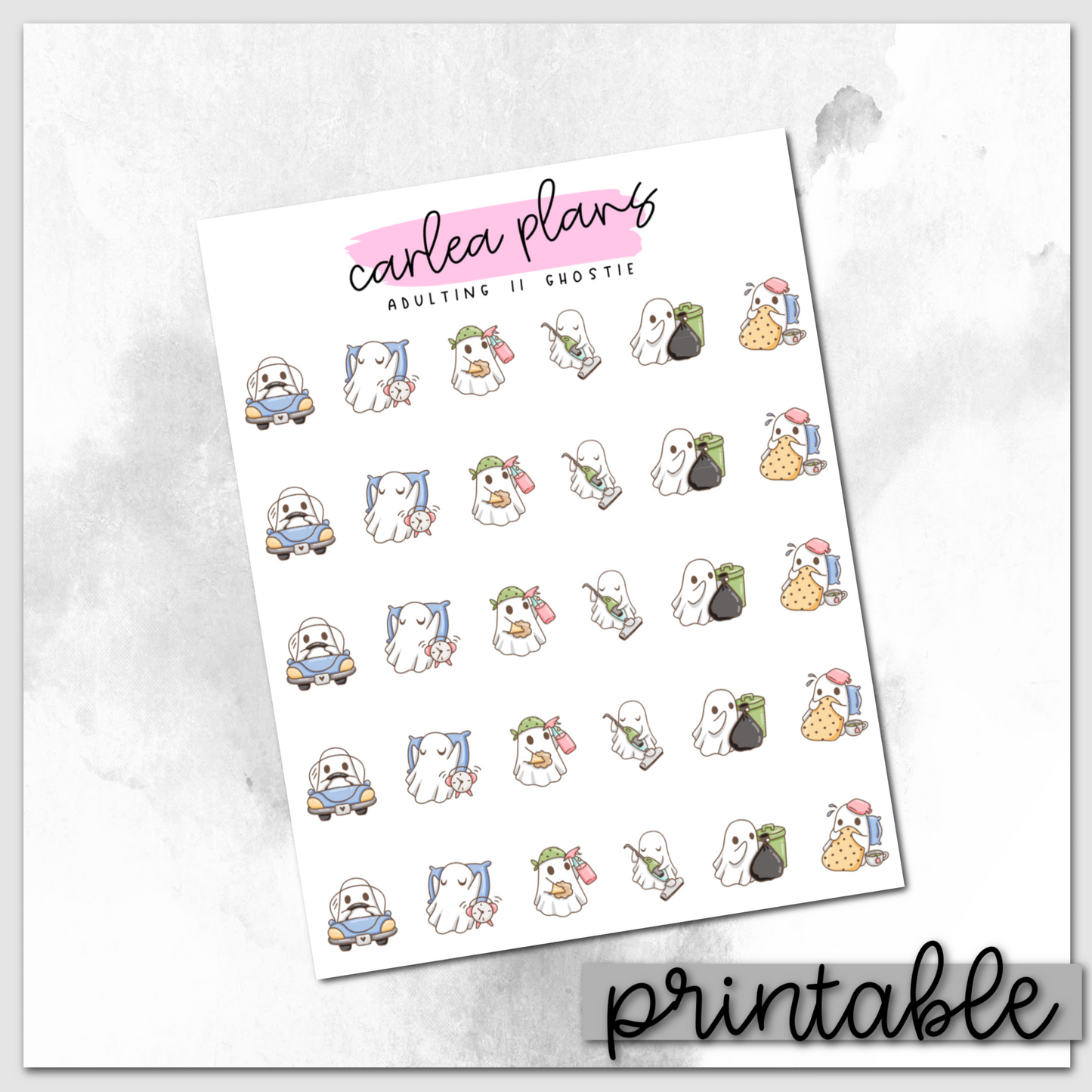 Adulting II Ghostie Character | Printable Icons
