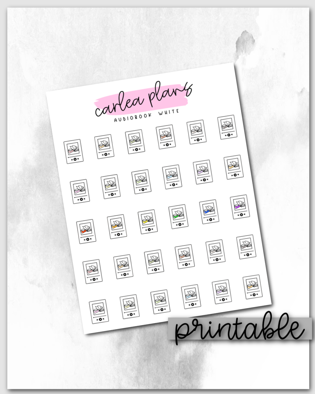 Audiobook White Icons | Printable Icons