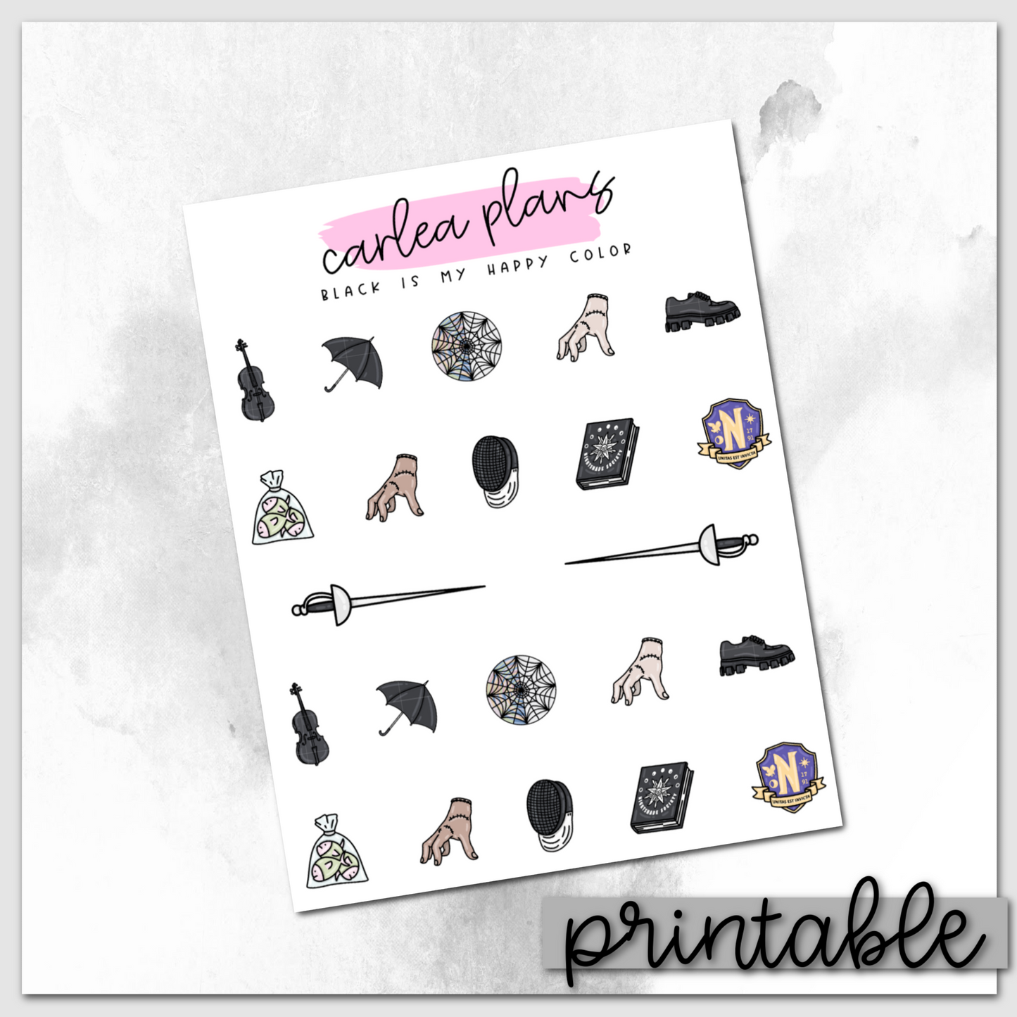 Black is my Happy Color Icons | Printable Icons