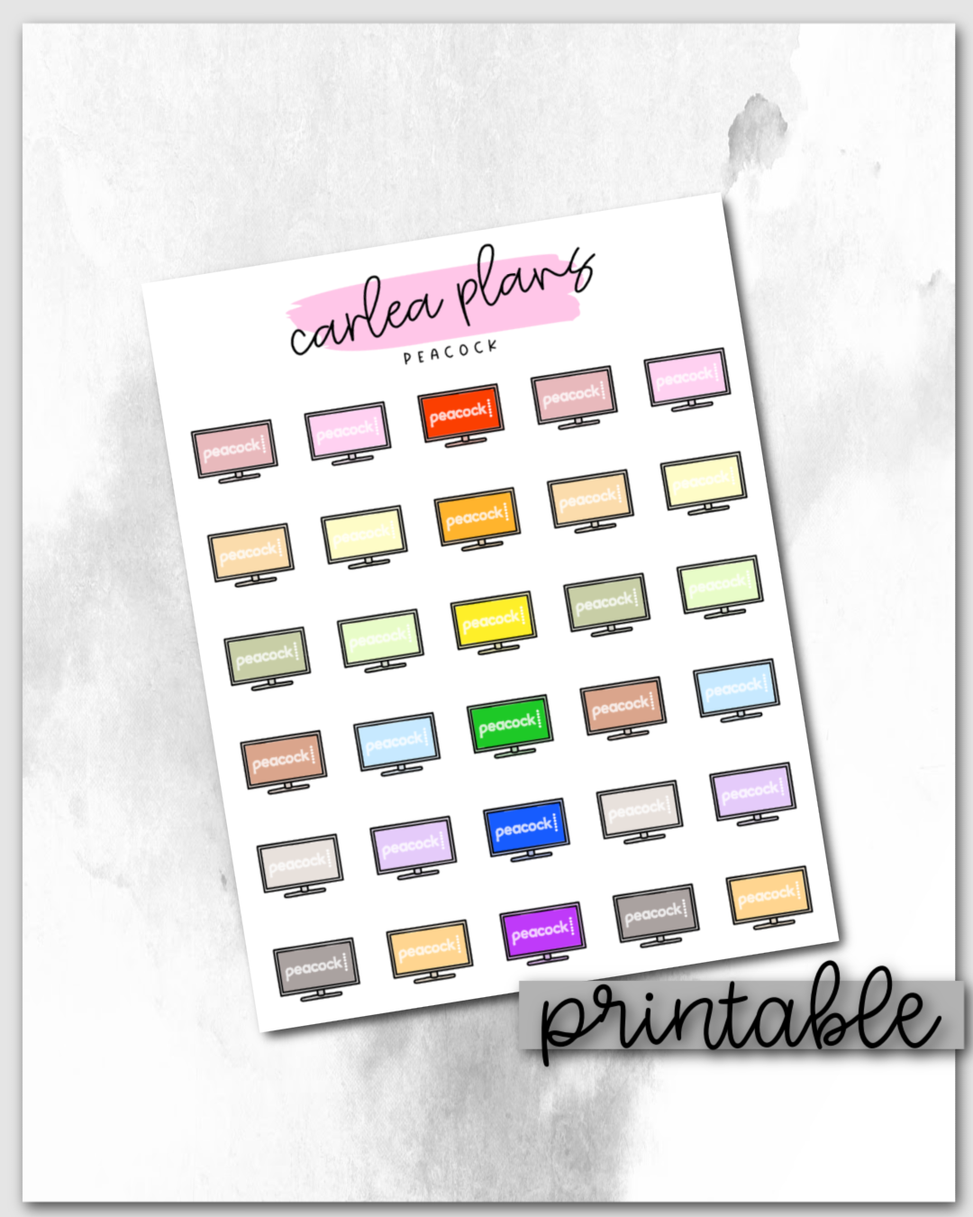 Peacock TV Icons | Printable Icons