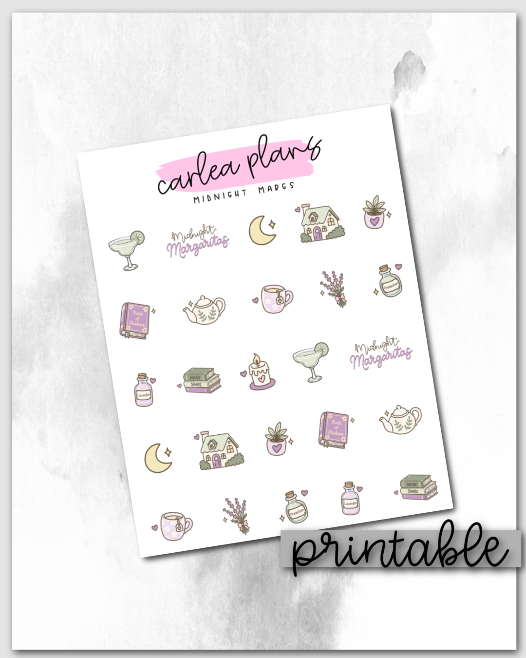Midnight Margs Deco Icons | Printable Icons