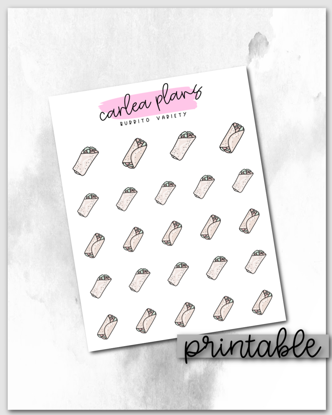 Burrito Variety Icons | Printable Icons