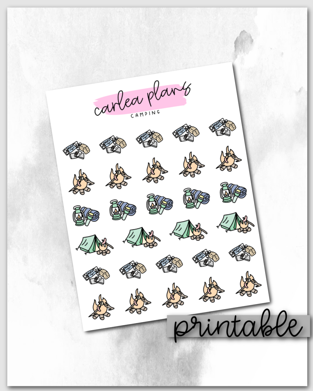 Camping Icons | Printable Icons