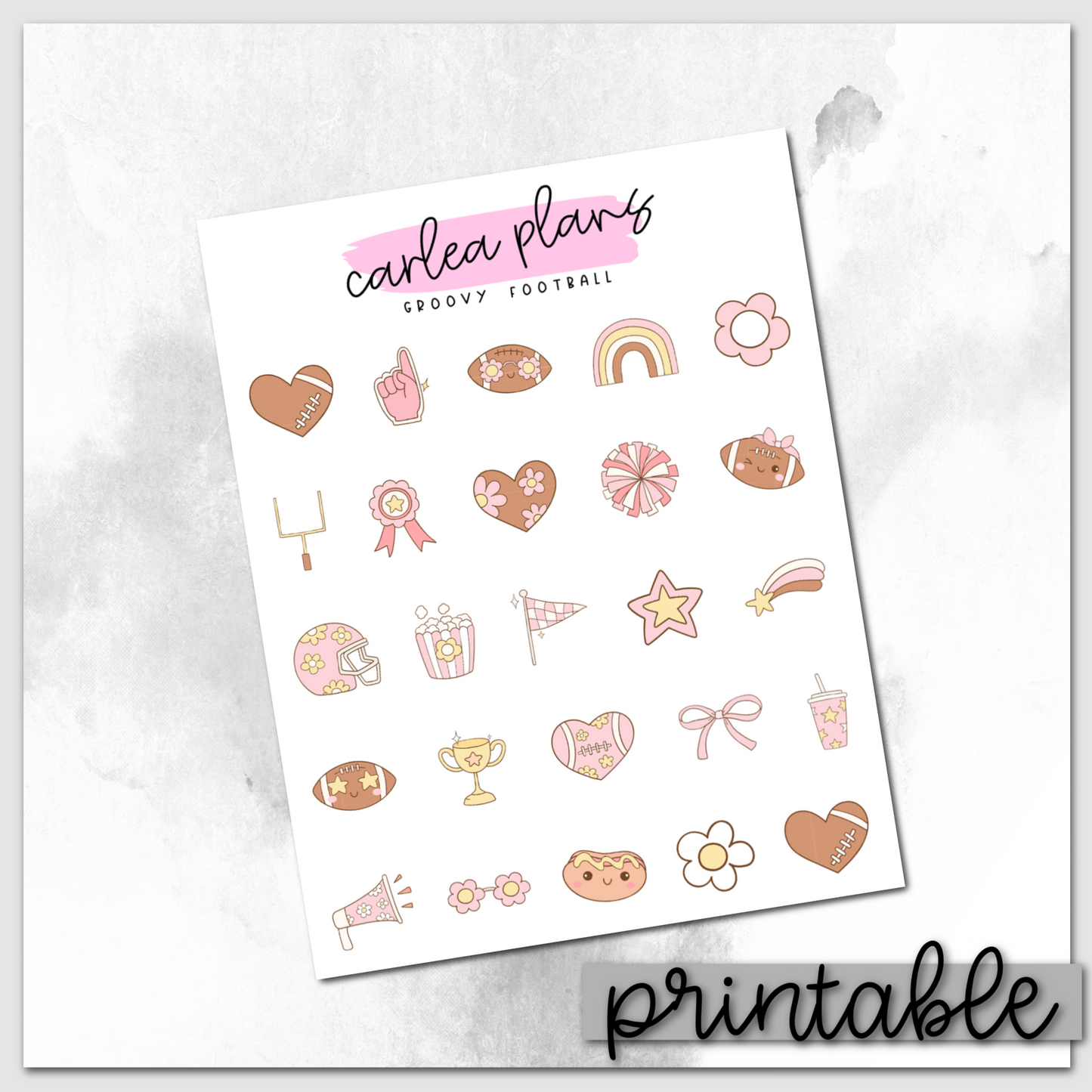 Groovy Football Deco | Printable Icons