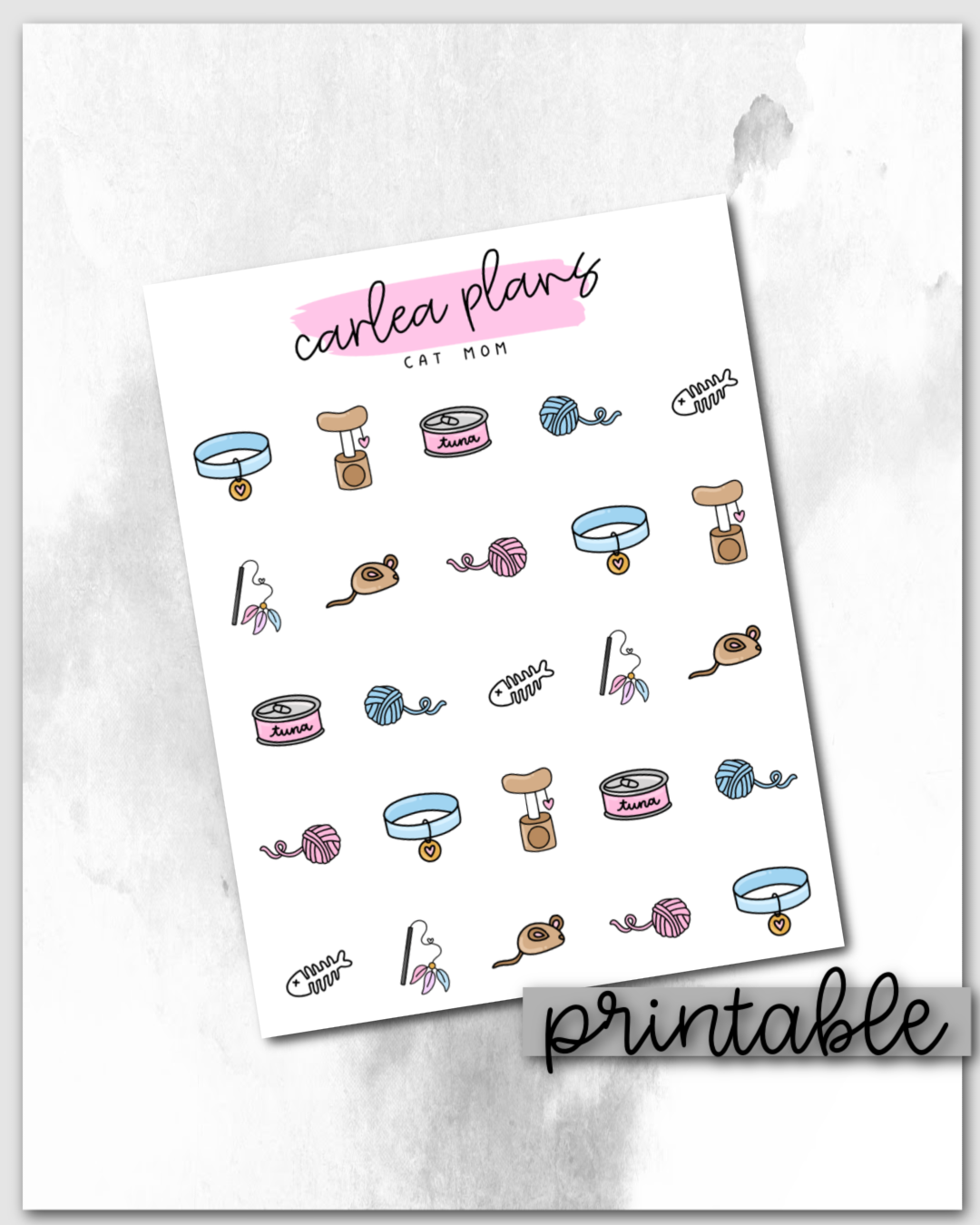 Cat Mom Deco Icons | Printable Icons