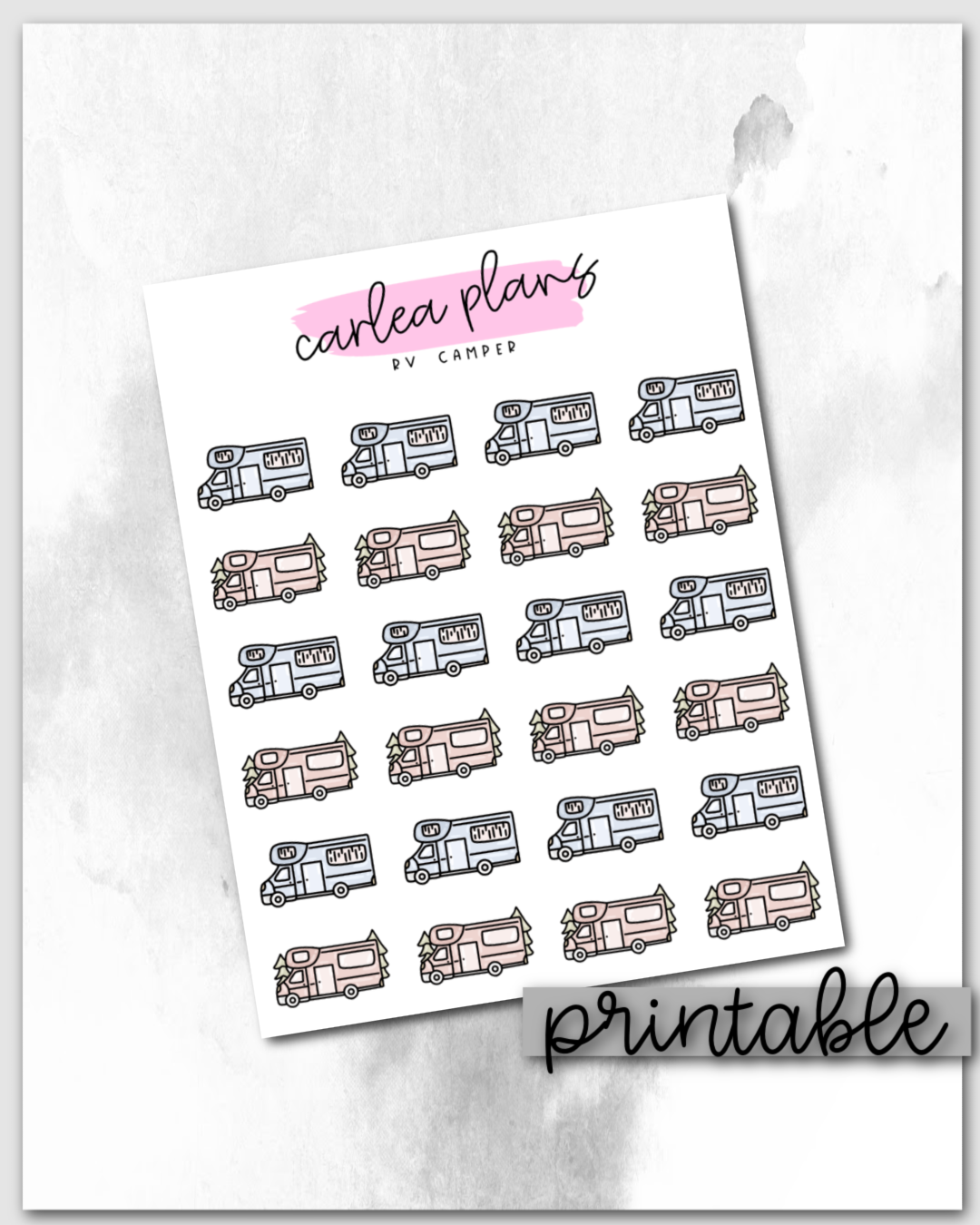 Camper Icons | Printable Icons