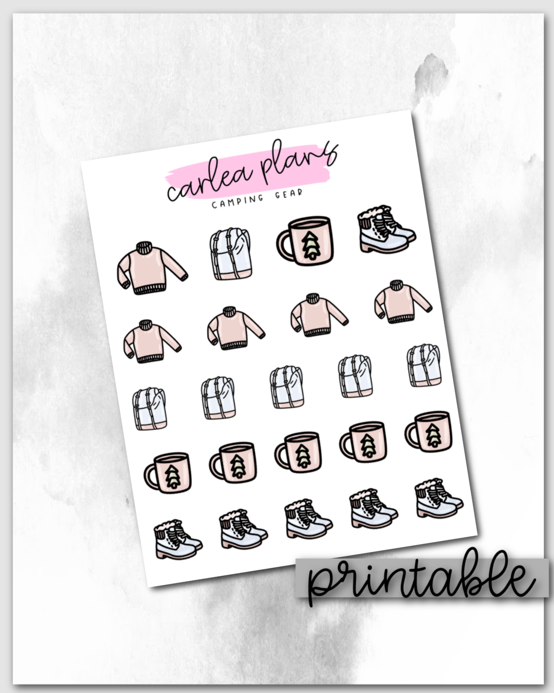 Camping Gear Icons | Printable Icons