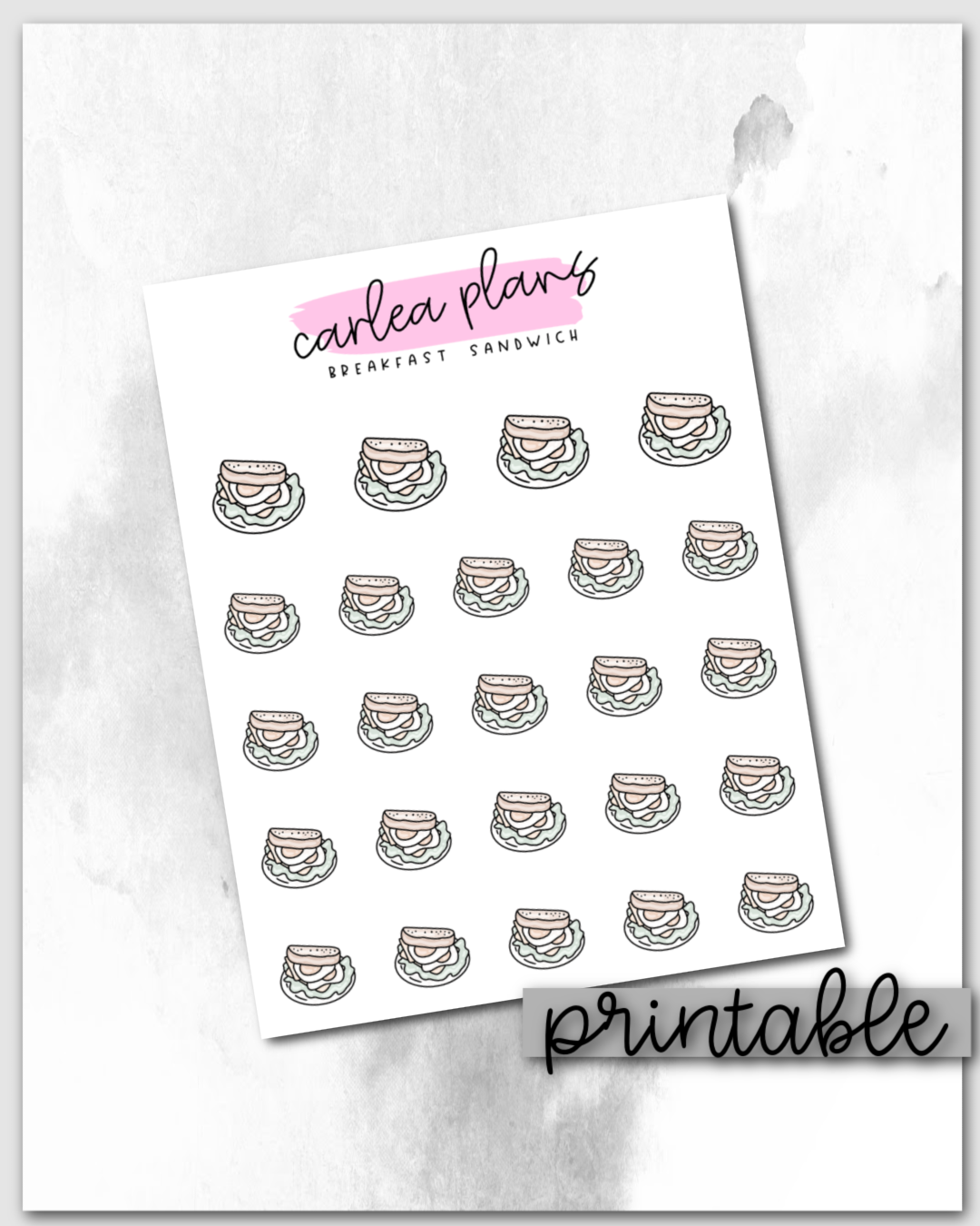 Breakfast Sandwich Icons | Printable Icons