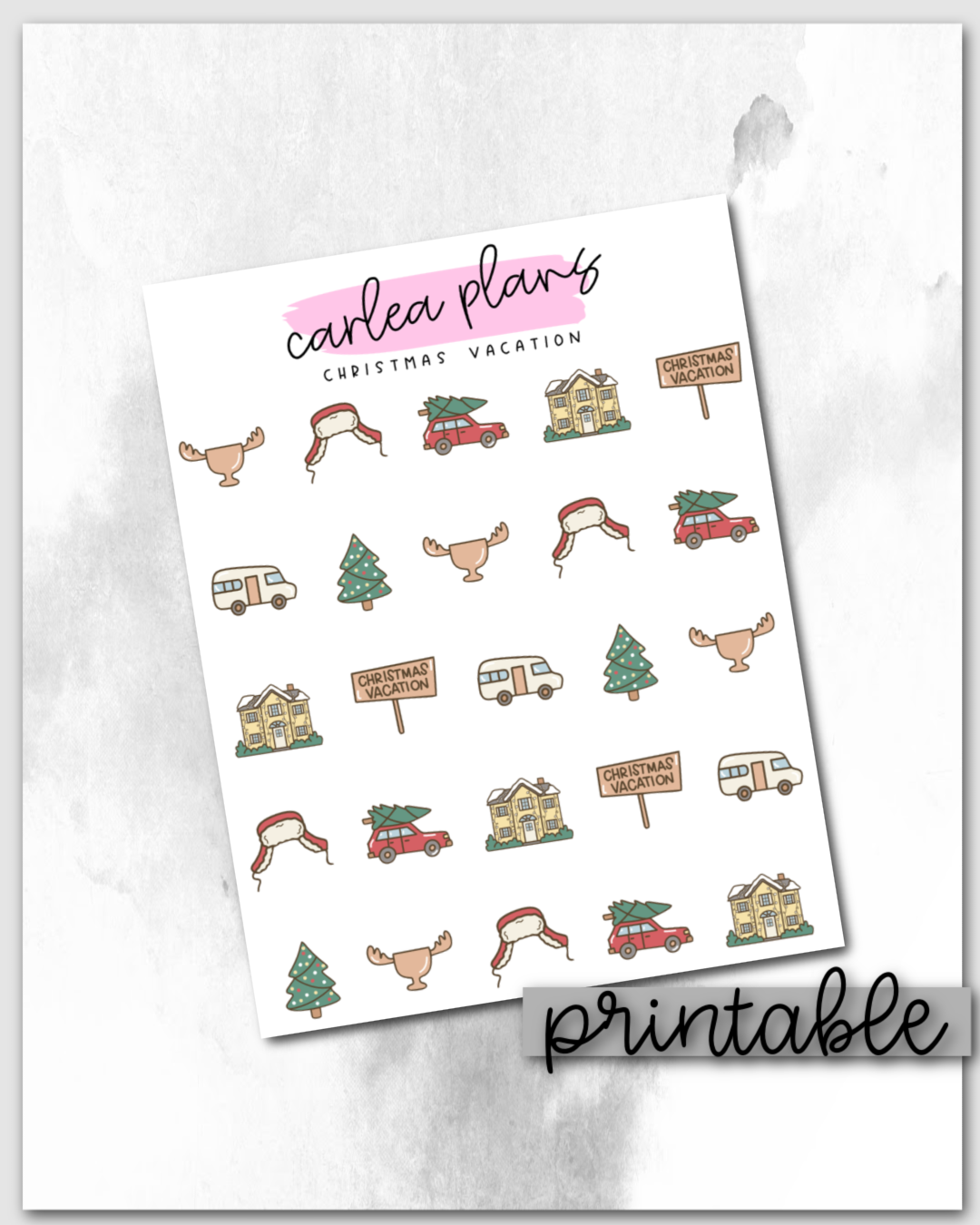 Christmas Vacation Icons | Printable Icons
