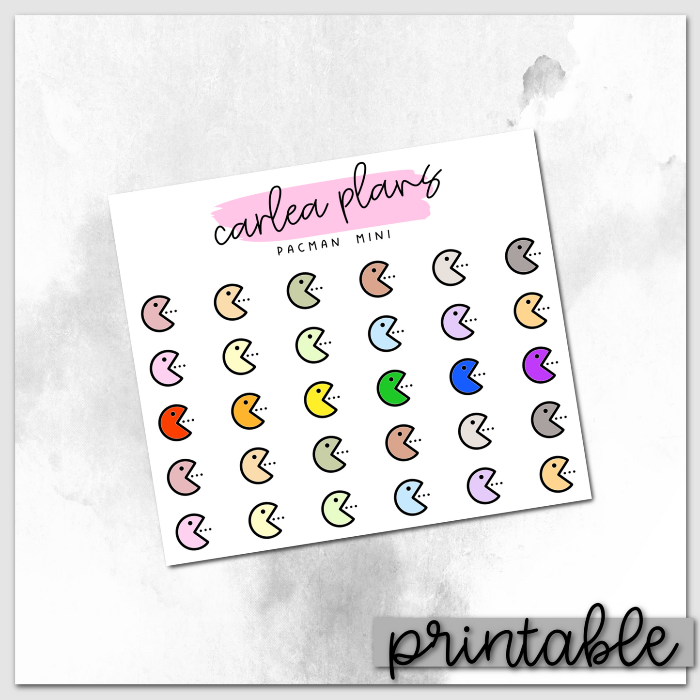 Pacman Mini Icons | Printable Icons