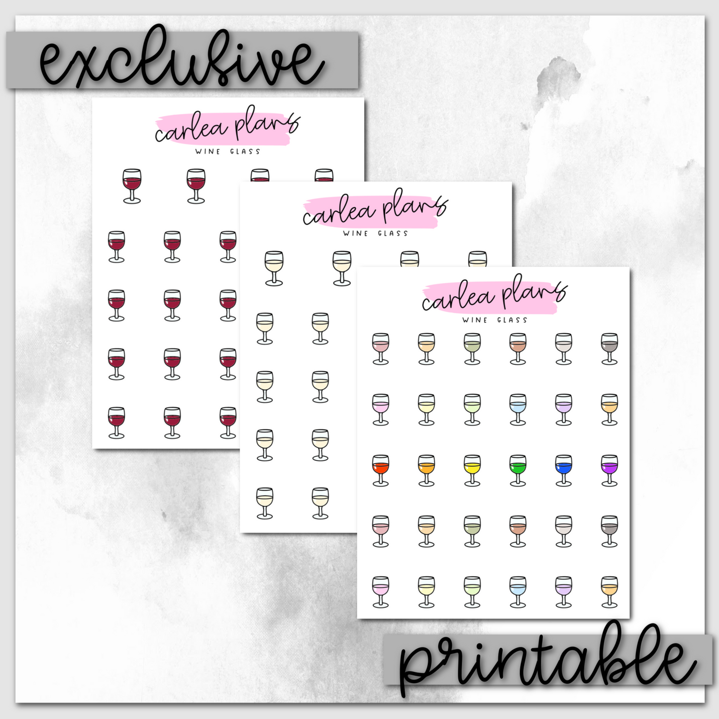 Wine Glass Icons | Printable Icons