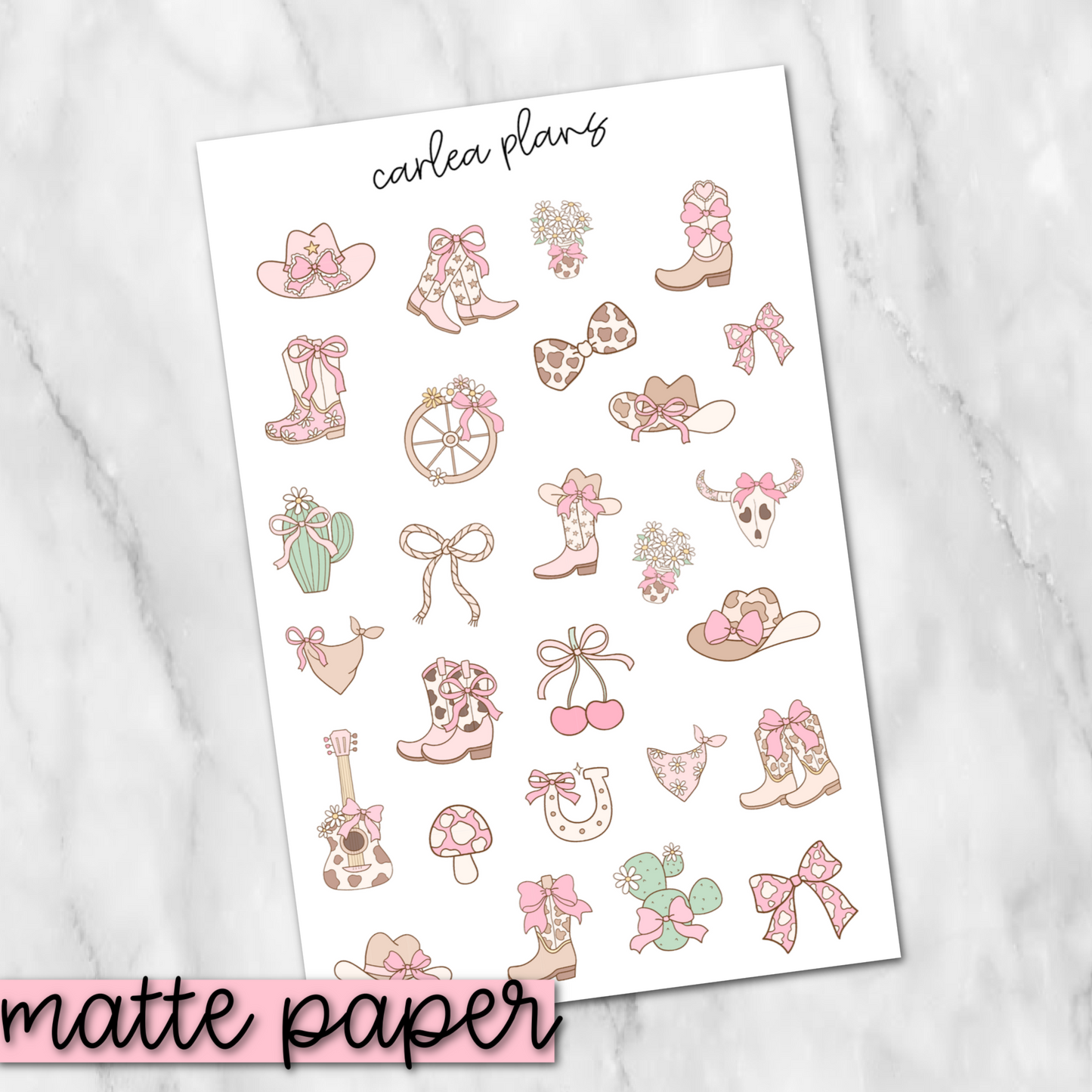 Western Girly Deco | Matte Paper | Journaling Stickers