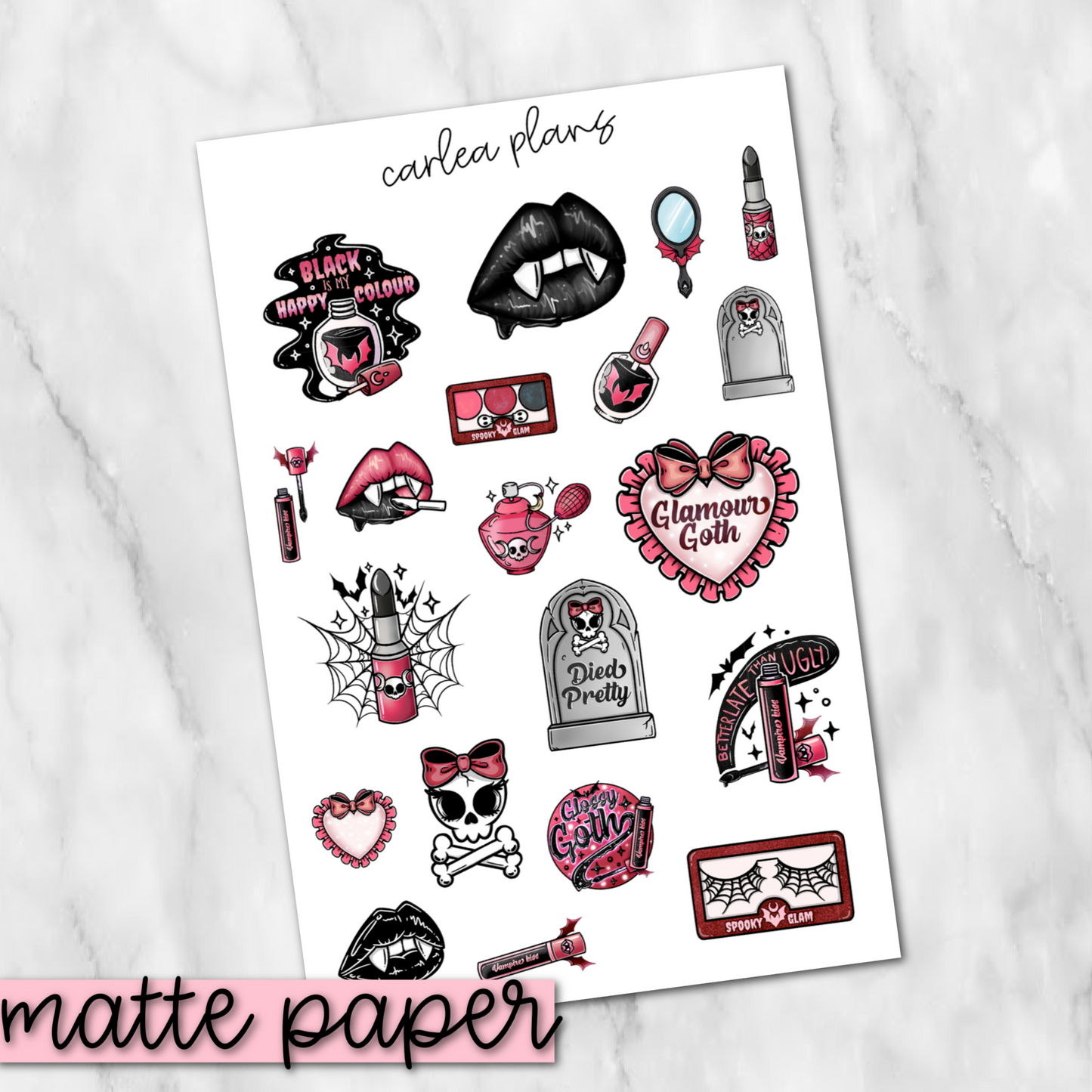 Glam Goth Deco | Matte Paper | Journaling Stickers