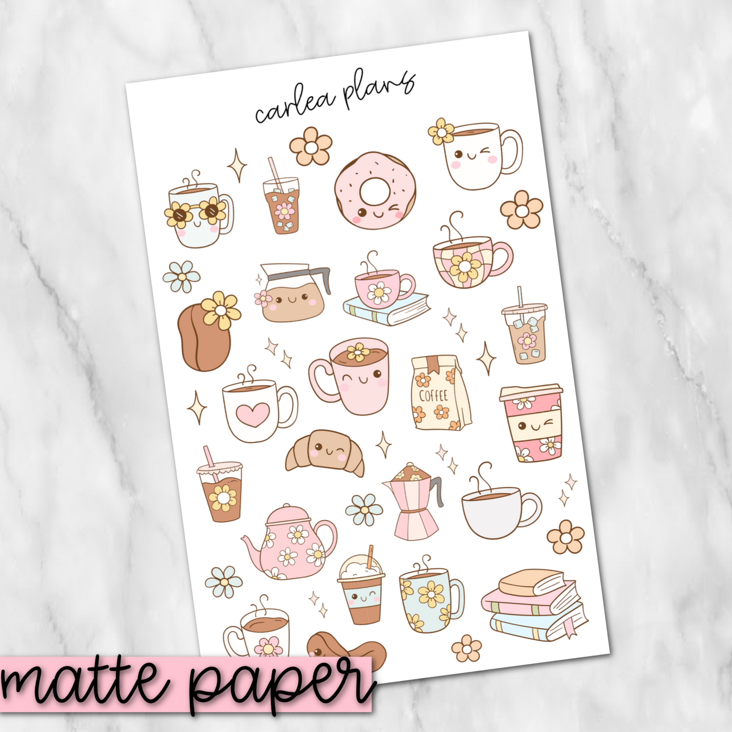 Cute Coffee Deco | Matte Paper | Journaling Stickers