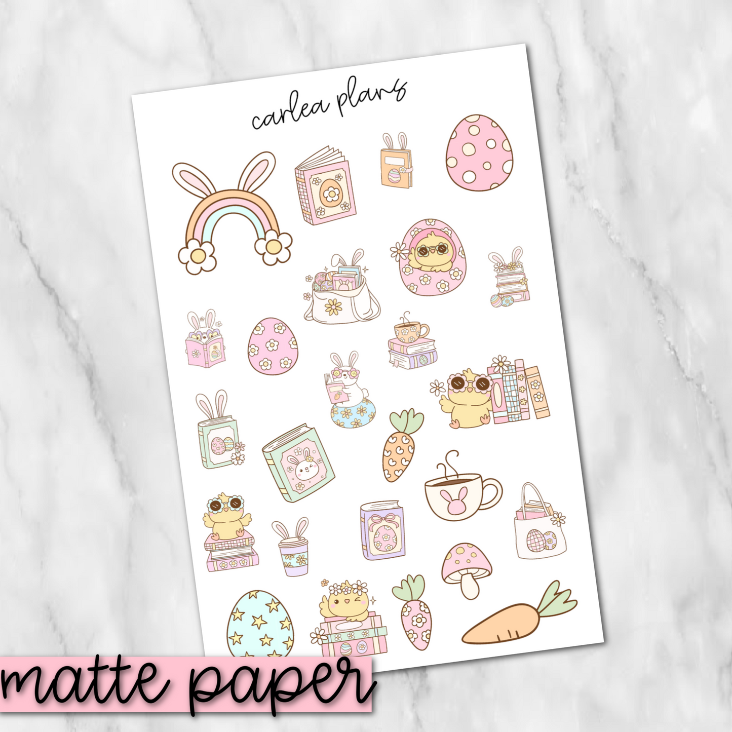 Easter Reading Deco | Matte Paper | Journaling Stickers