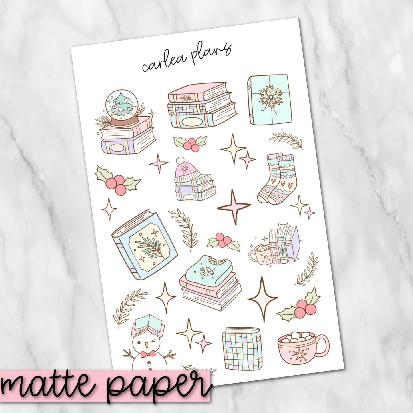 Winter Reading Deco | Matte Paper | Journaling Stickers