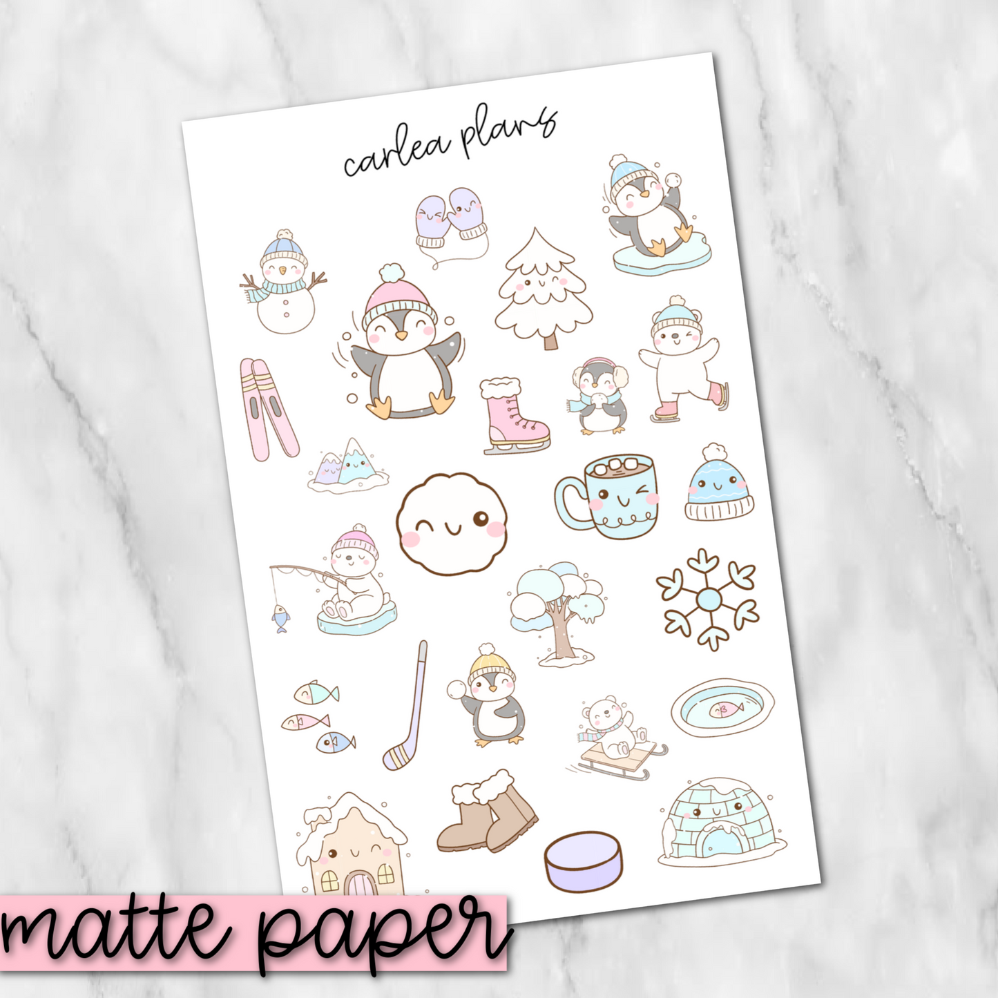 Snow Day Deco | Matte Paper | Journaling Stickers
