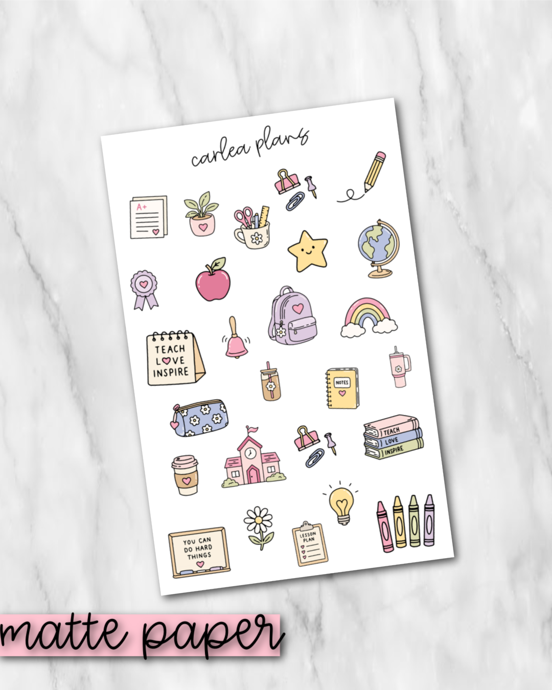 Cute Classroom Deco | Matte Paper | Journaling Stickers