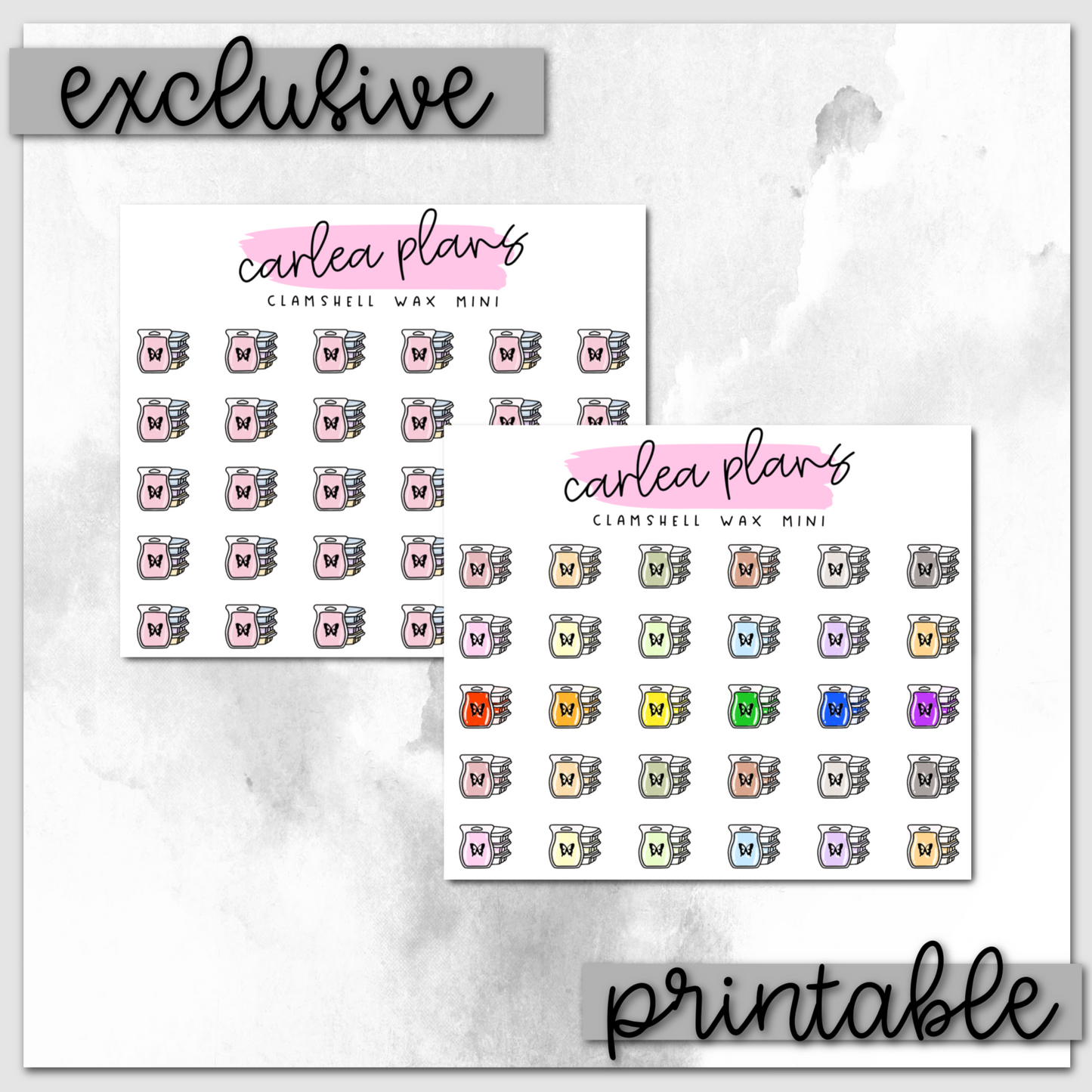 Clamshell Wax Mini Icons | Printable Icons