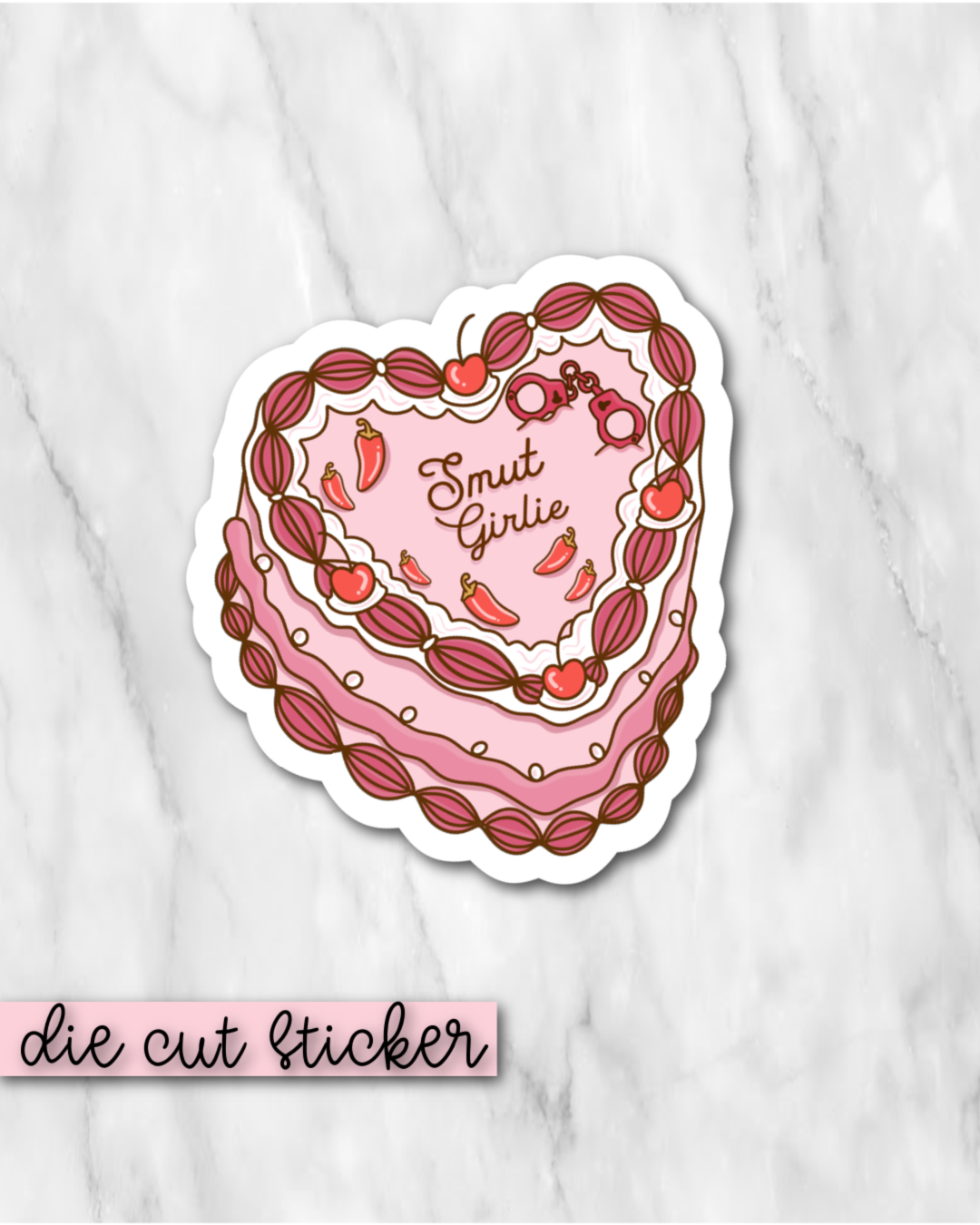 Smut Girlie Cake Die Cut Sticker
