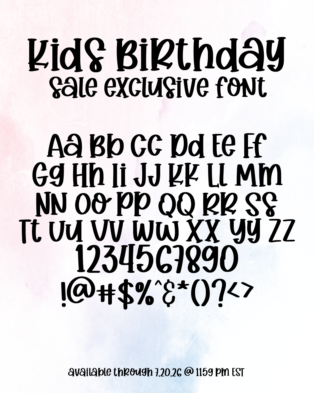 Kid's Birthday Sale Exclusive Font - 28 Variety Custom Scripts *PLEASE READ DESCRIPTION*