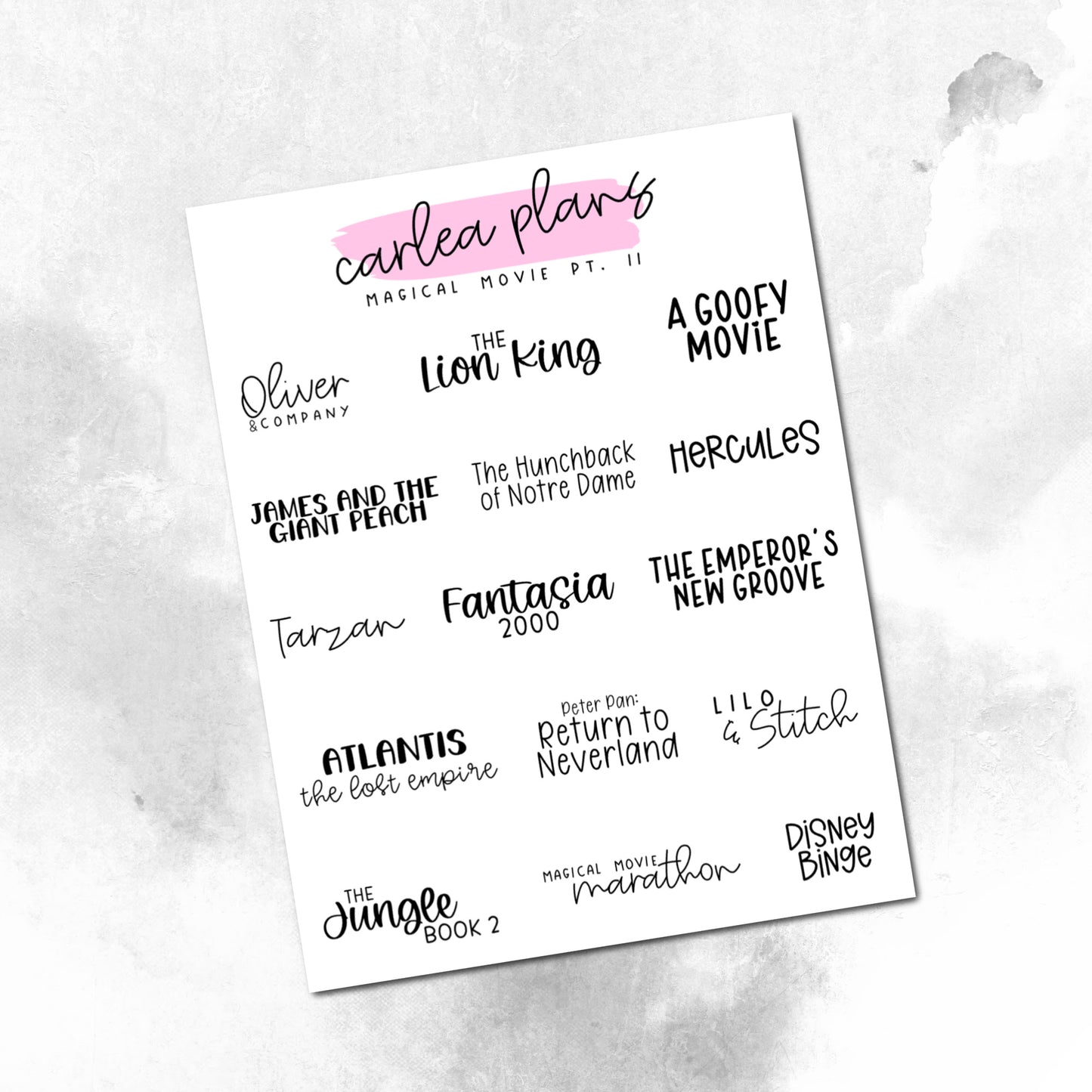 Movie Bucket Lists