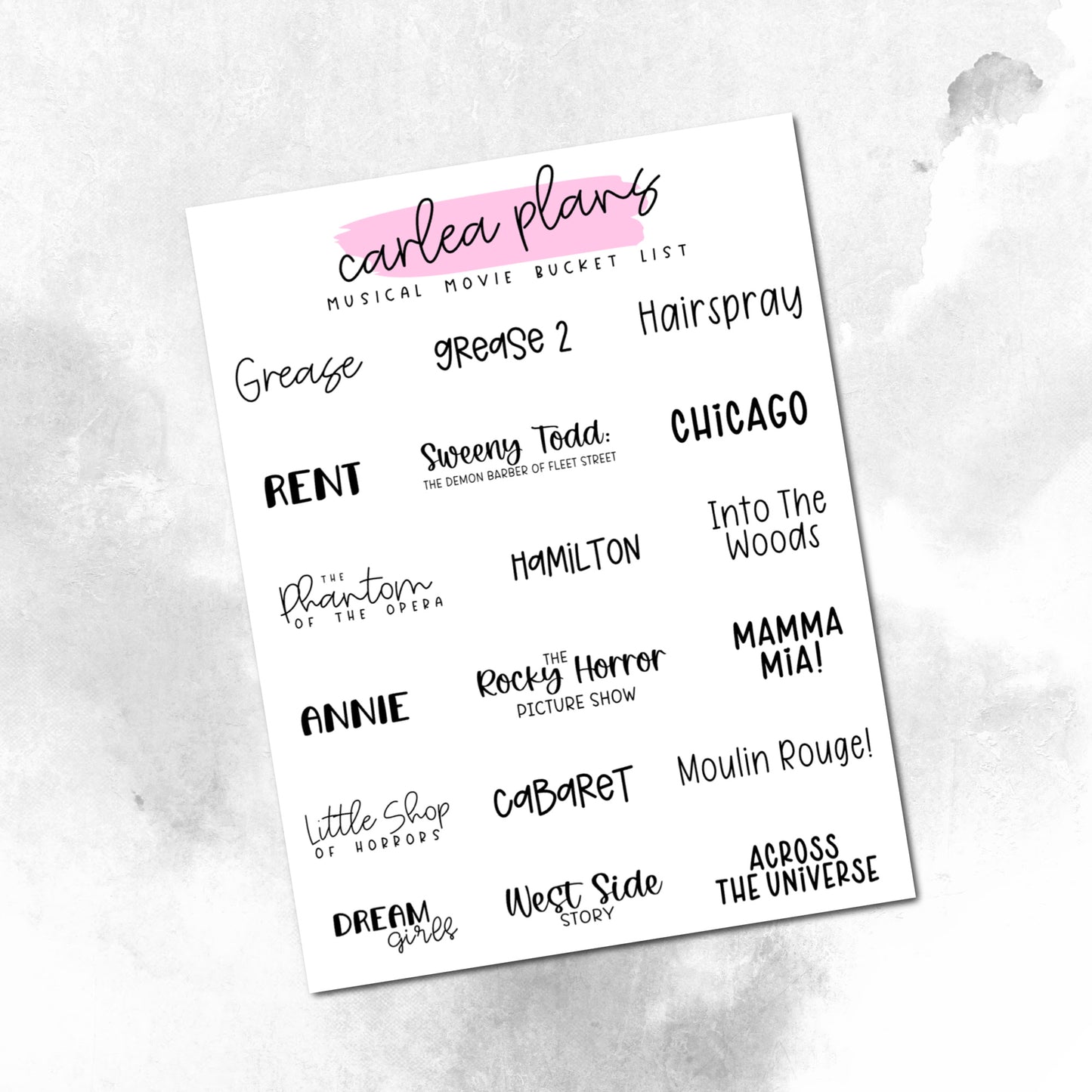 Movie Bucket Lists