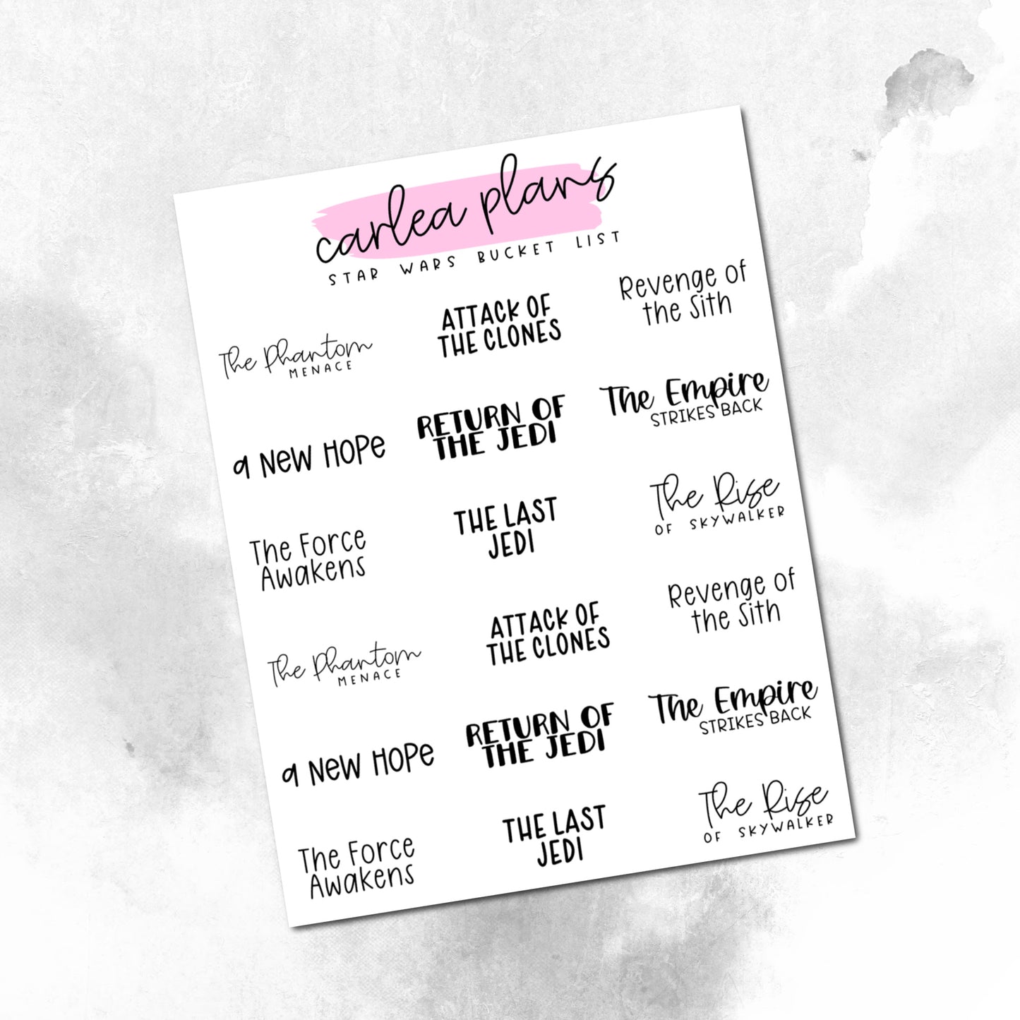 Movie Bucket Lists
