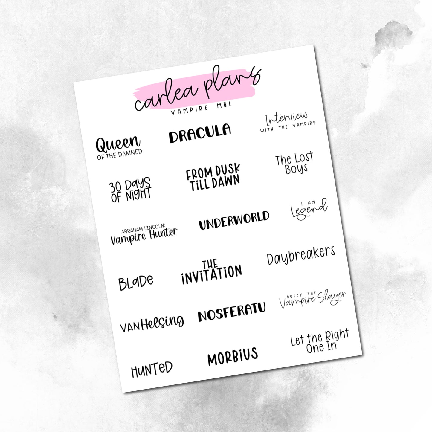 Movie Bucket Lists