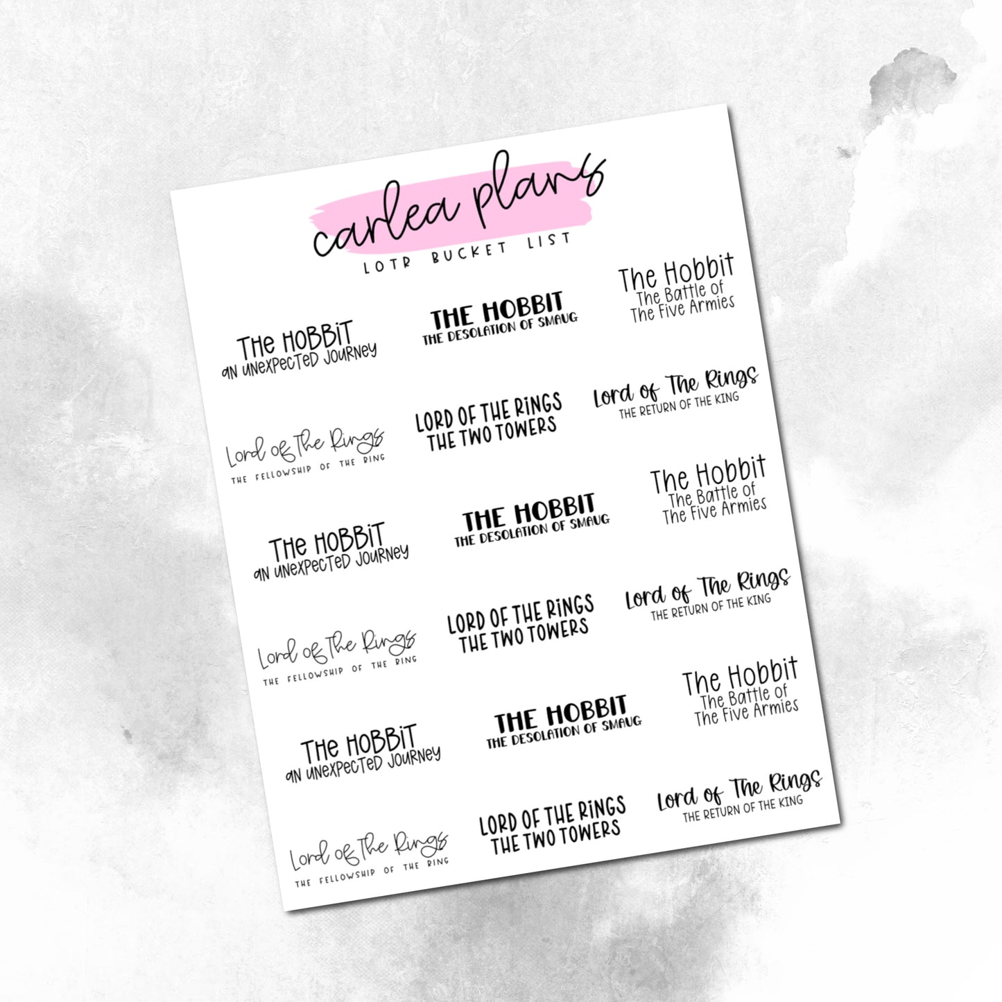 Movie Bucket Lists