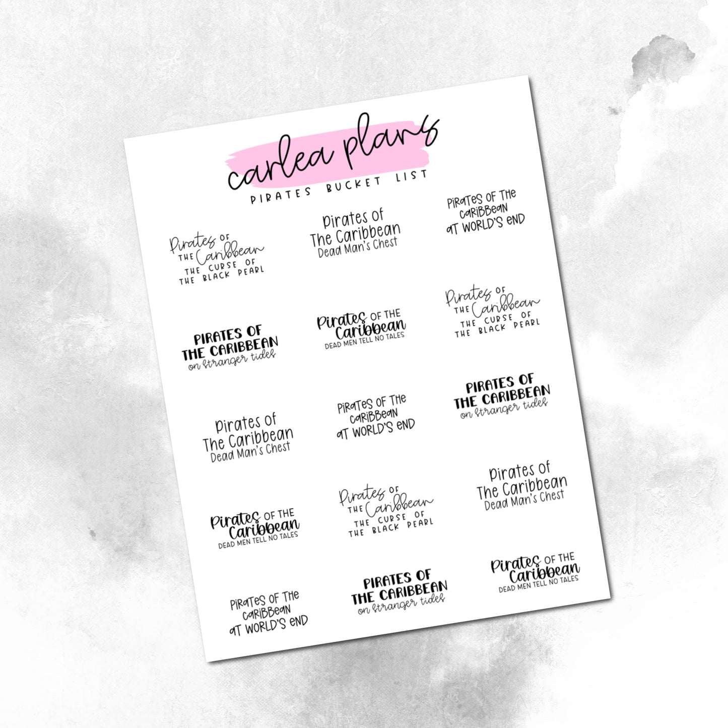 Movie Bucket Lists