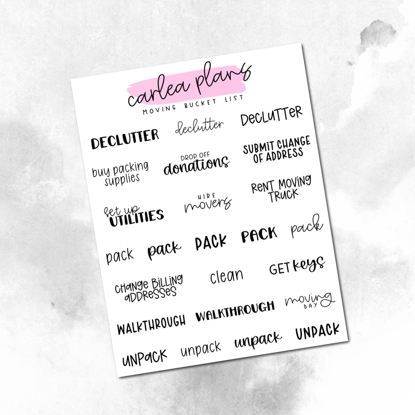 Moving Bucket List Scripts