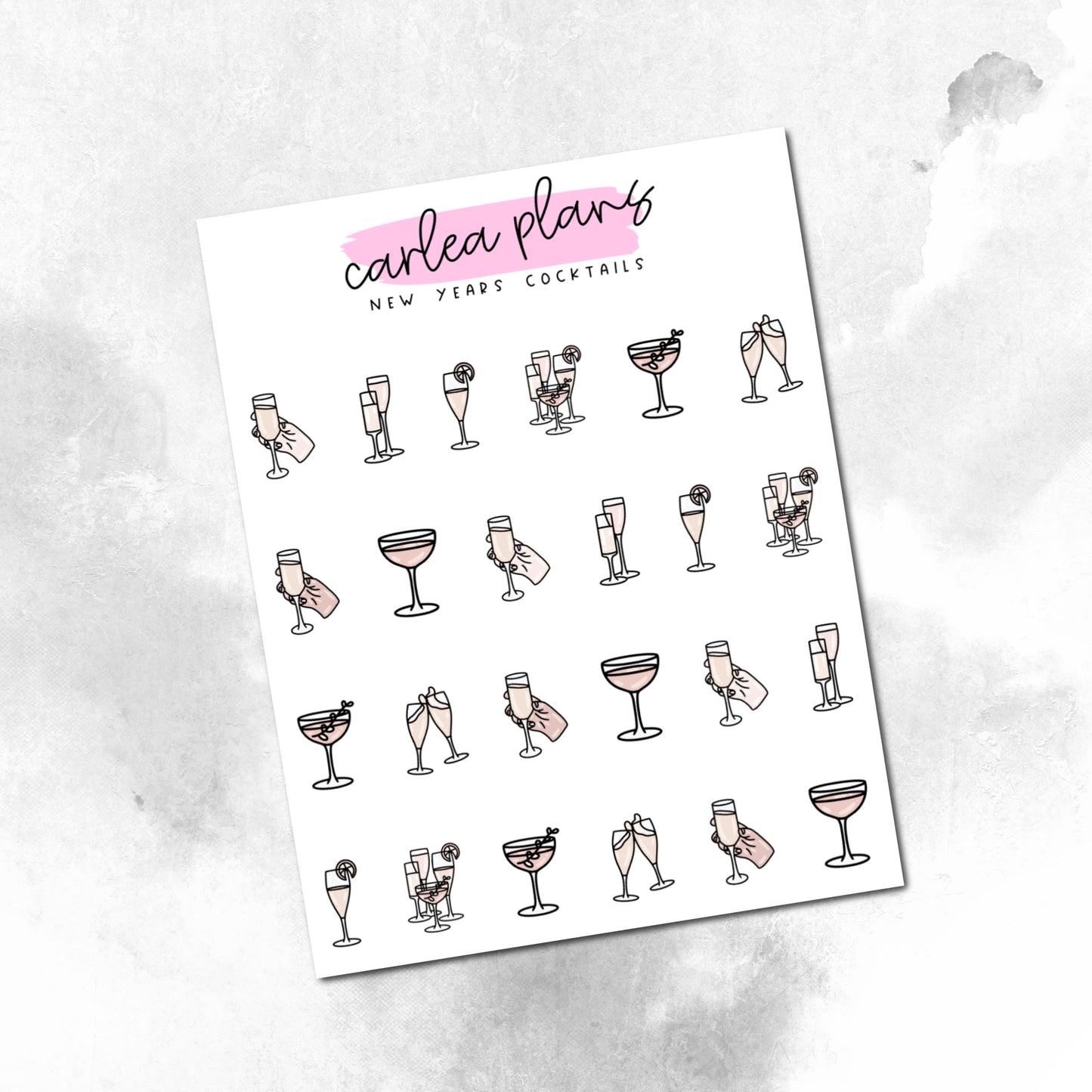 New Years Cocktails Icons