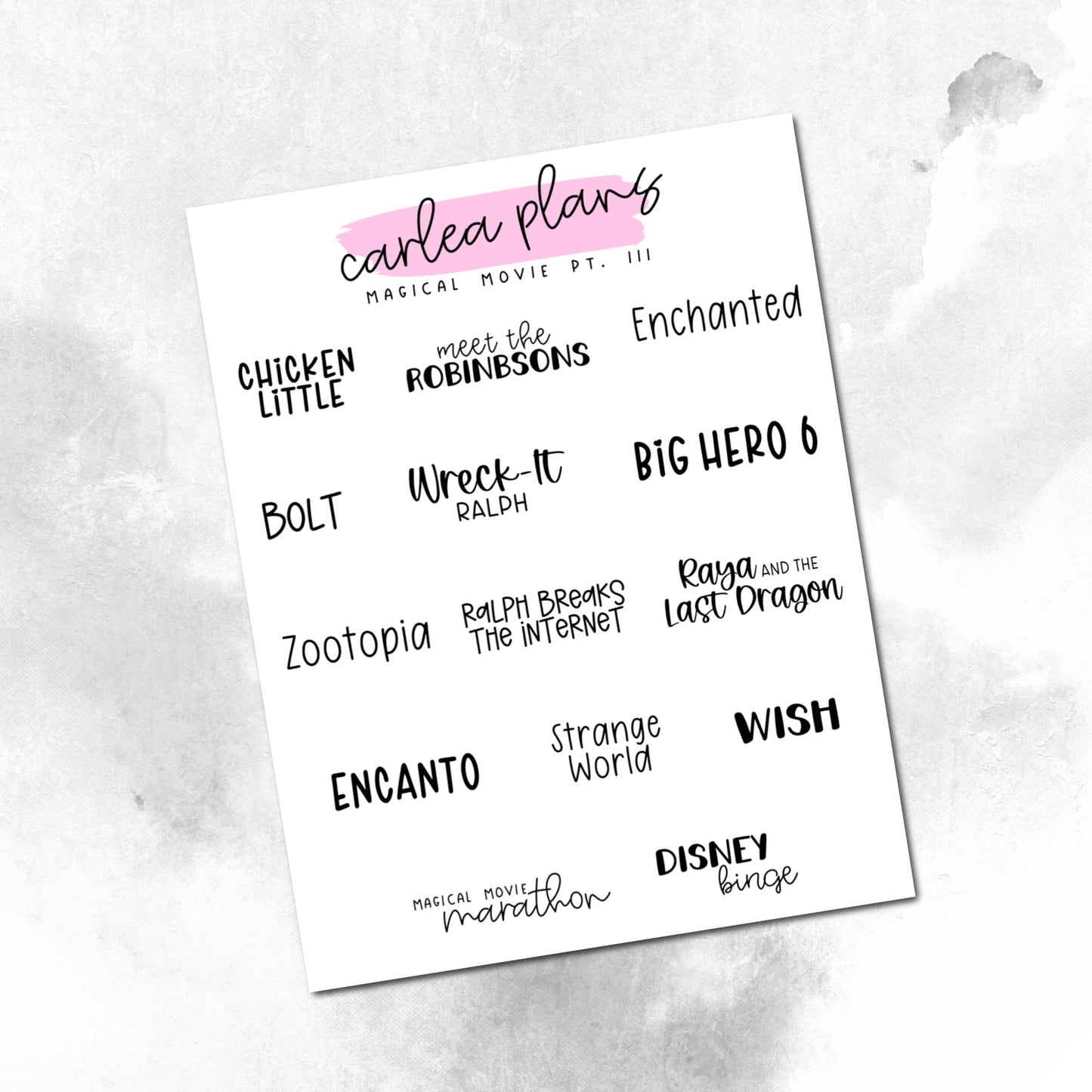 Movie Bucket Lists