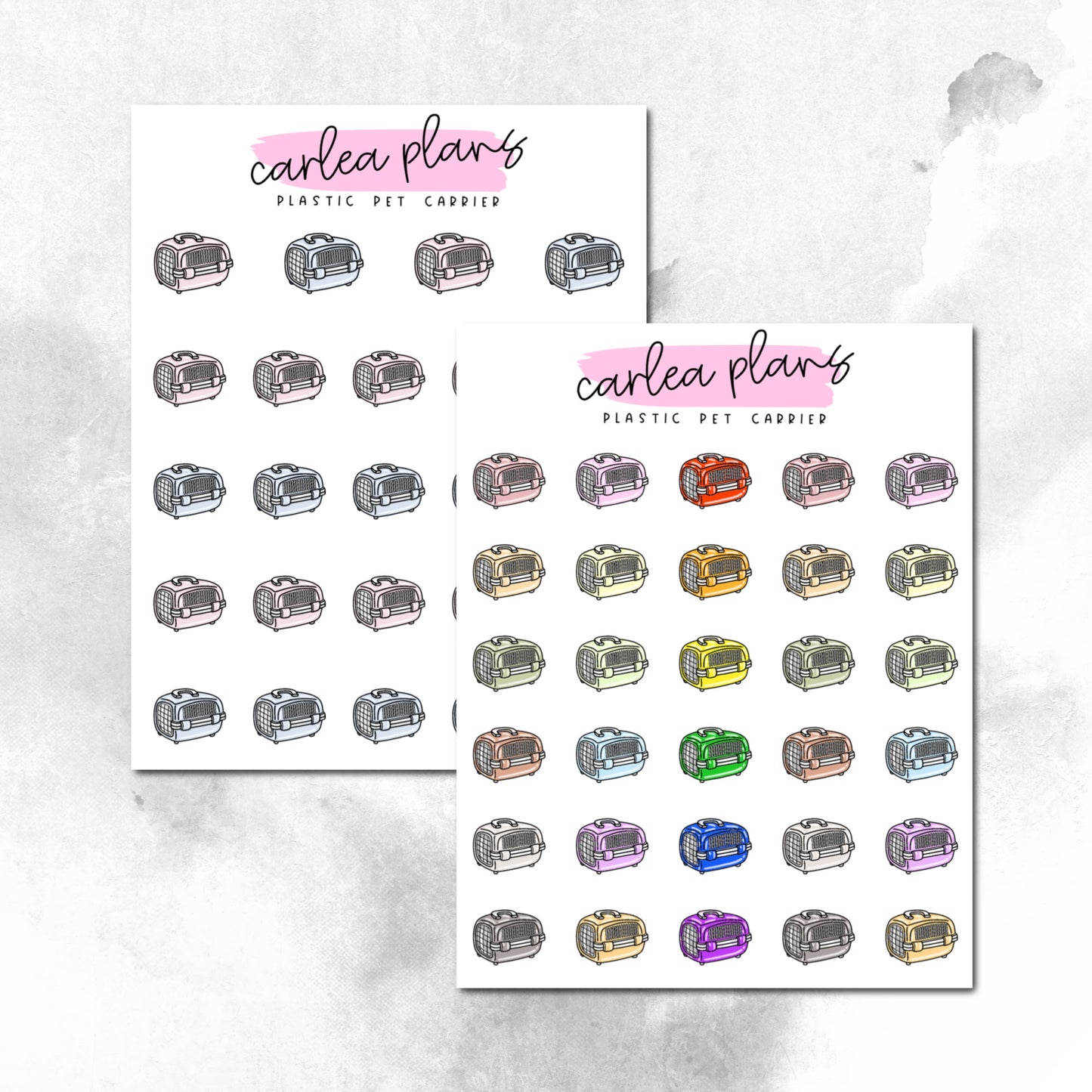 Plastic Pet Carrier Icons