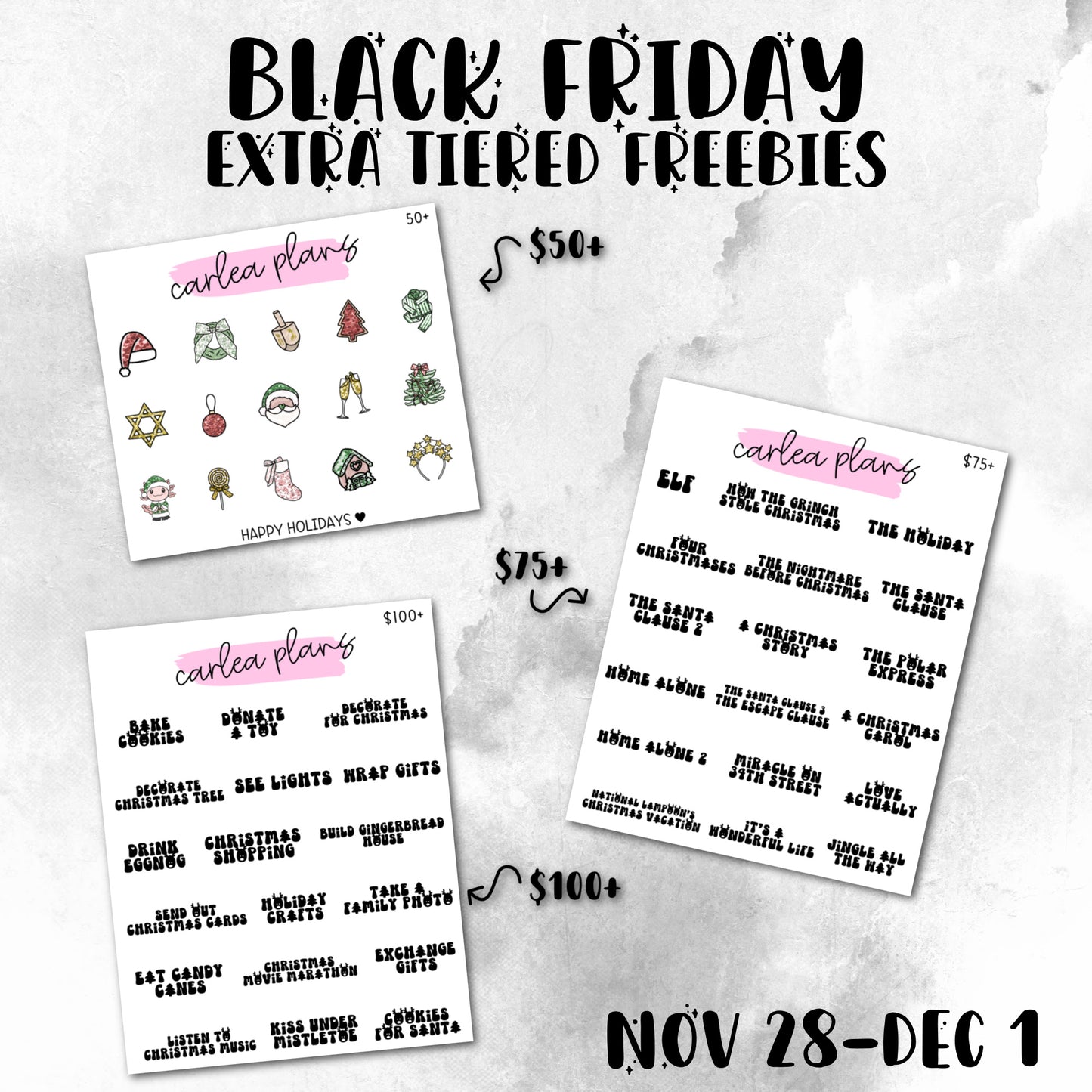 Black Friday Tiered Freebies