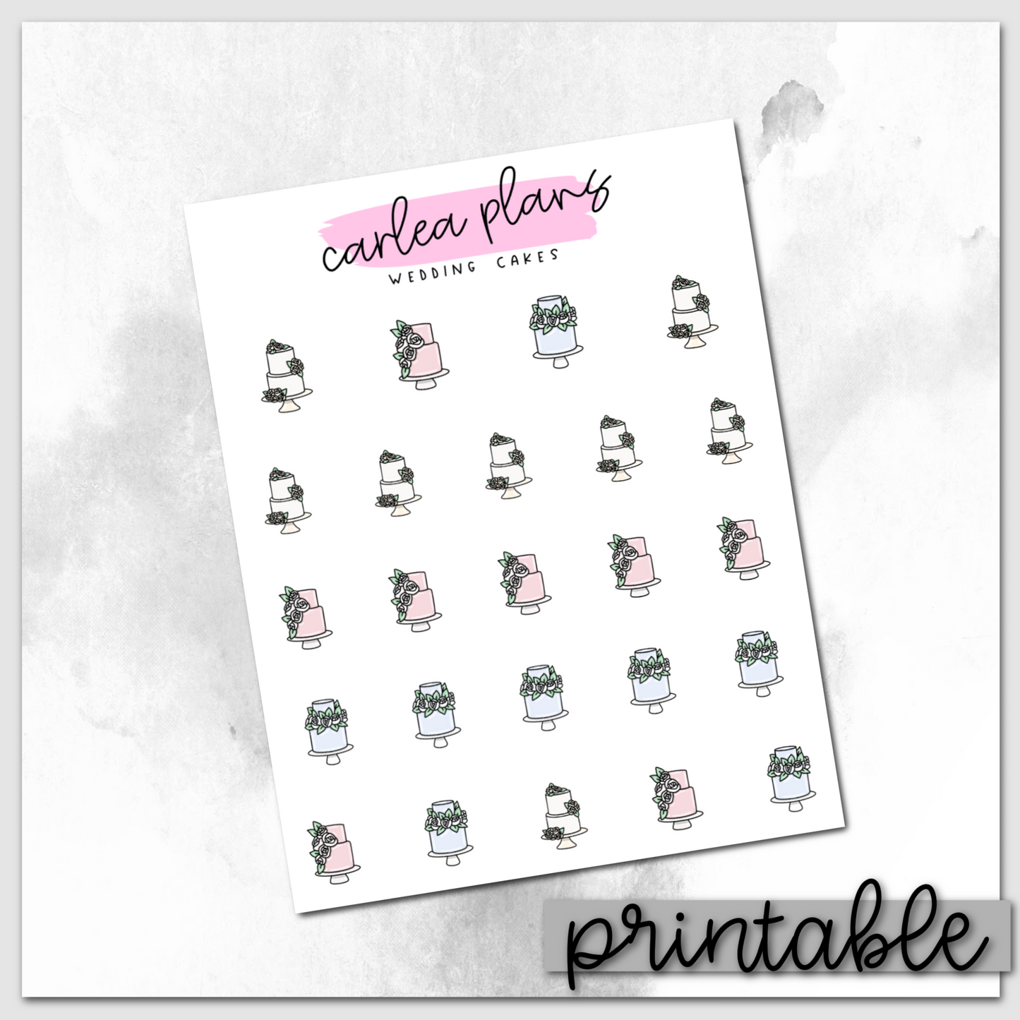 Wedding Cake Icons | Printable Icons