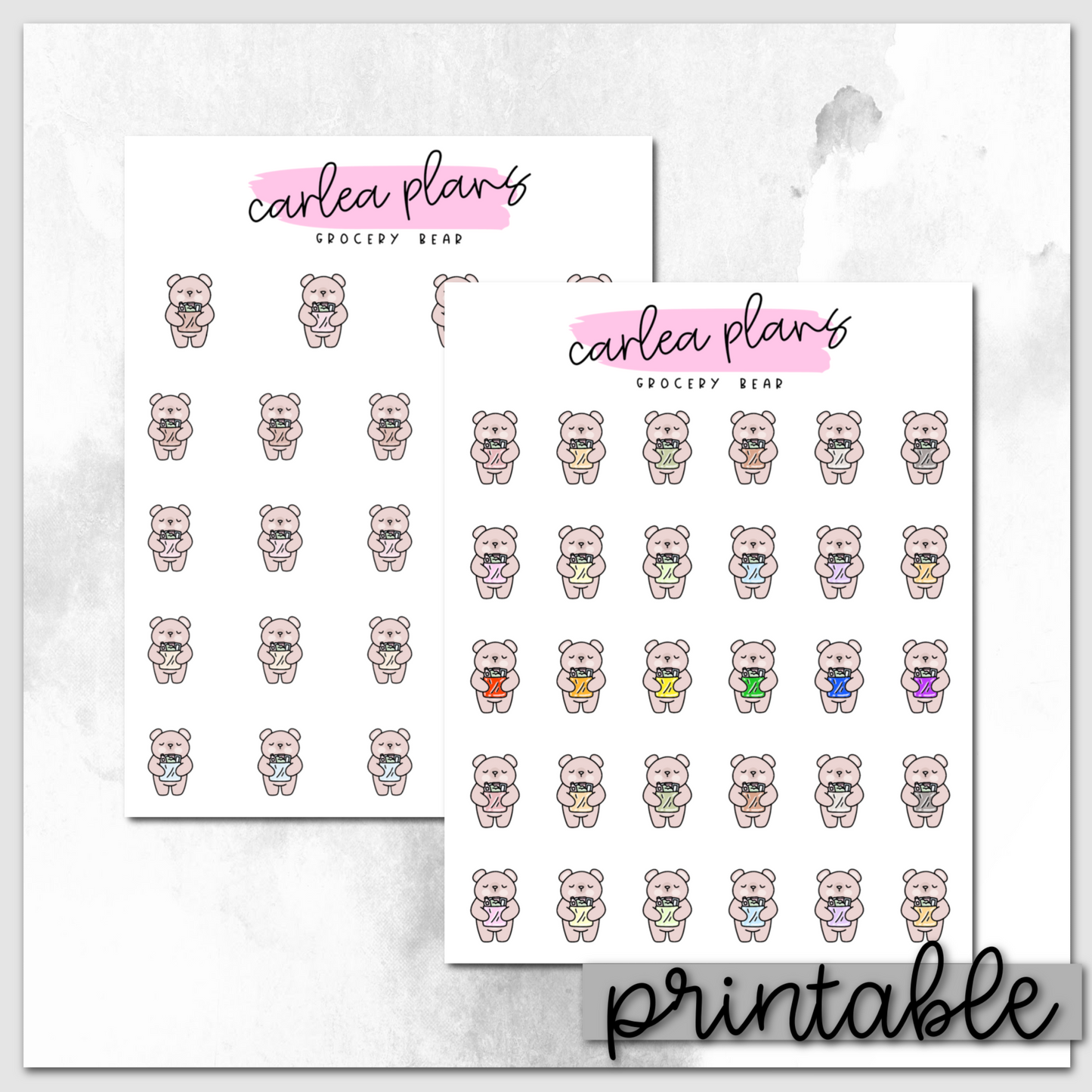Grocery Bear Icons | Printable Characters