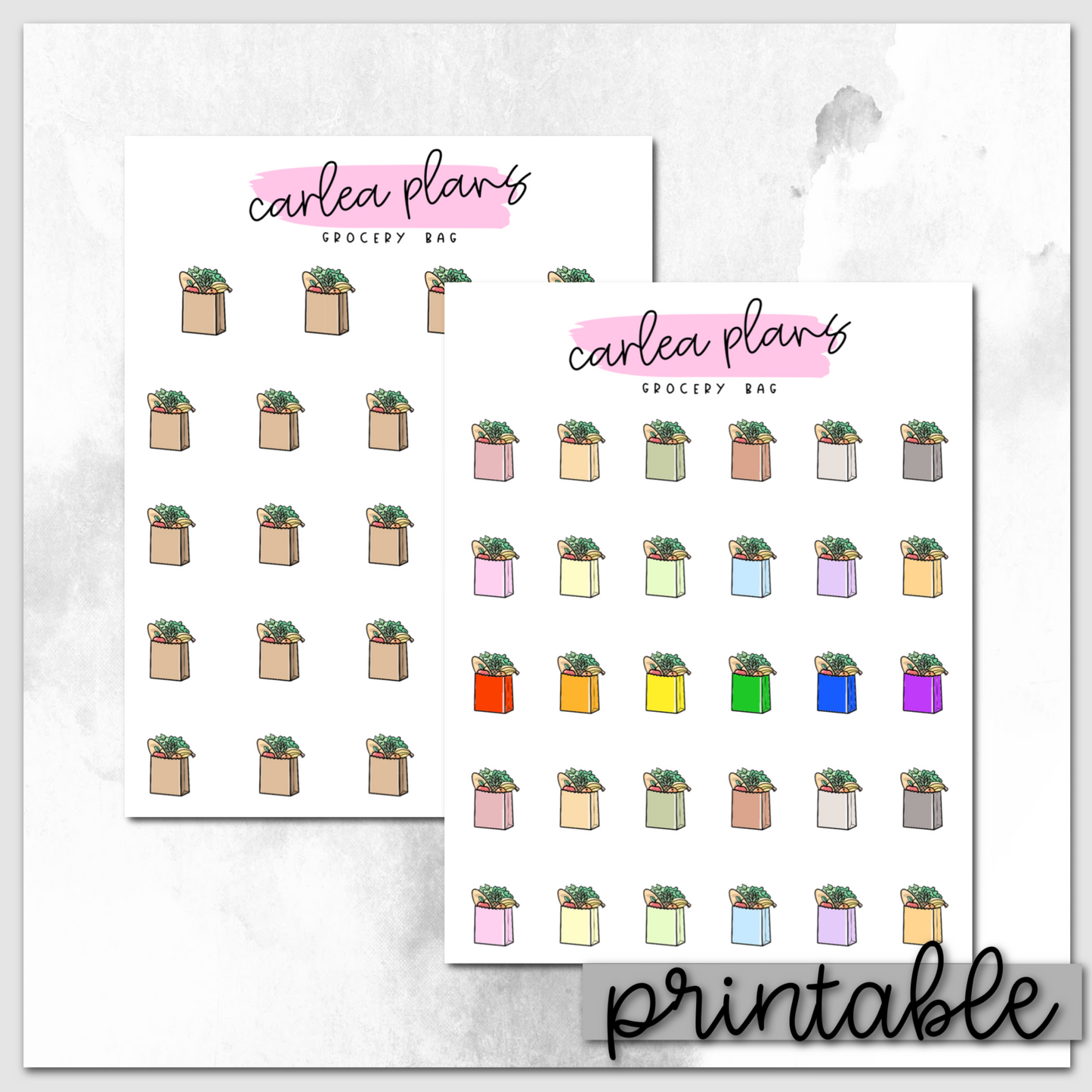 Grocery Bag Icons | Printable Icons