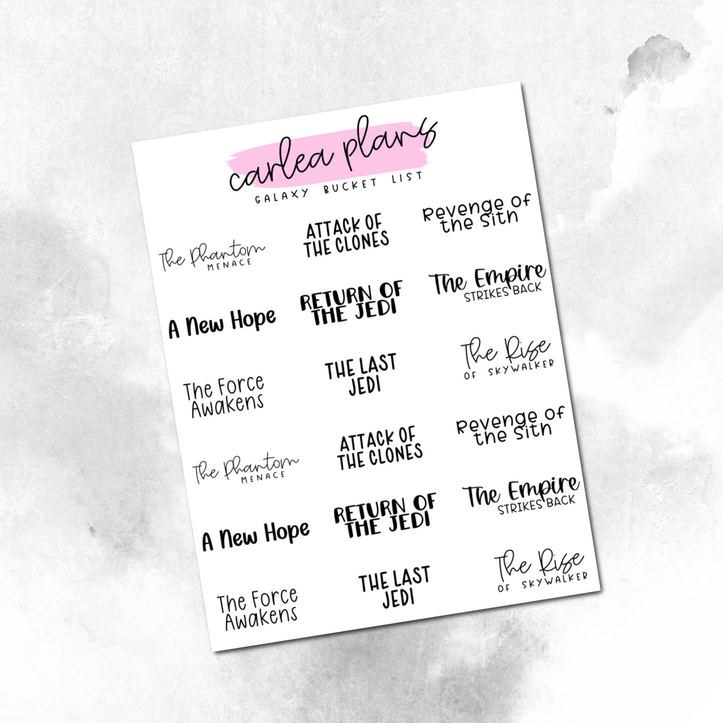 Movie Bucket Lists
