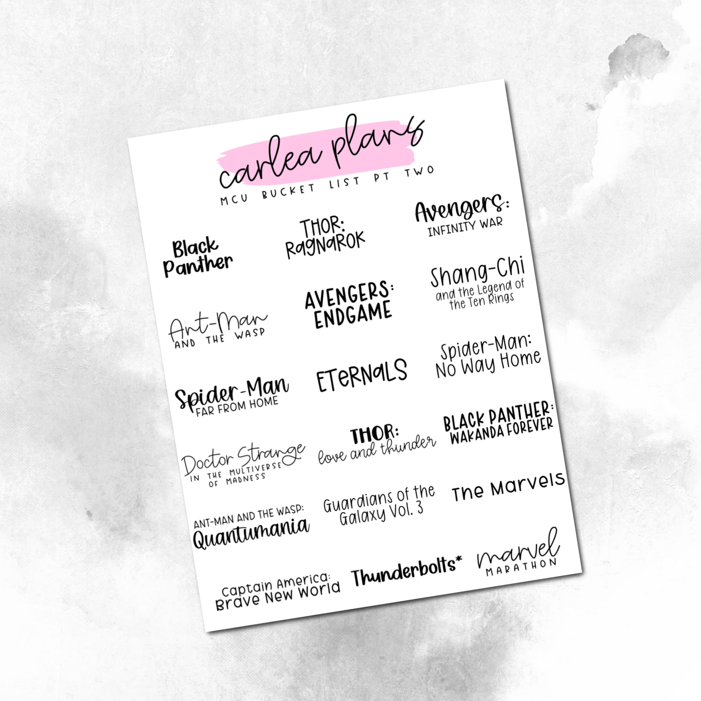 Movie Bucket Lists