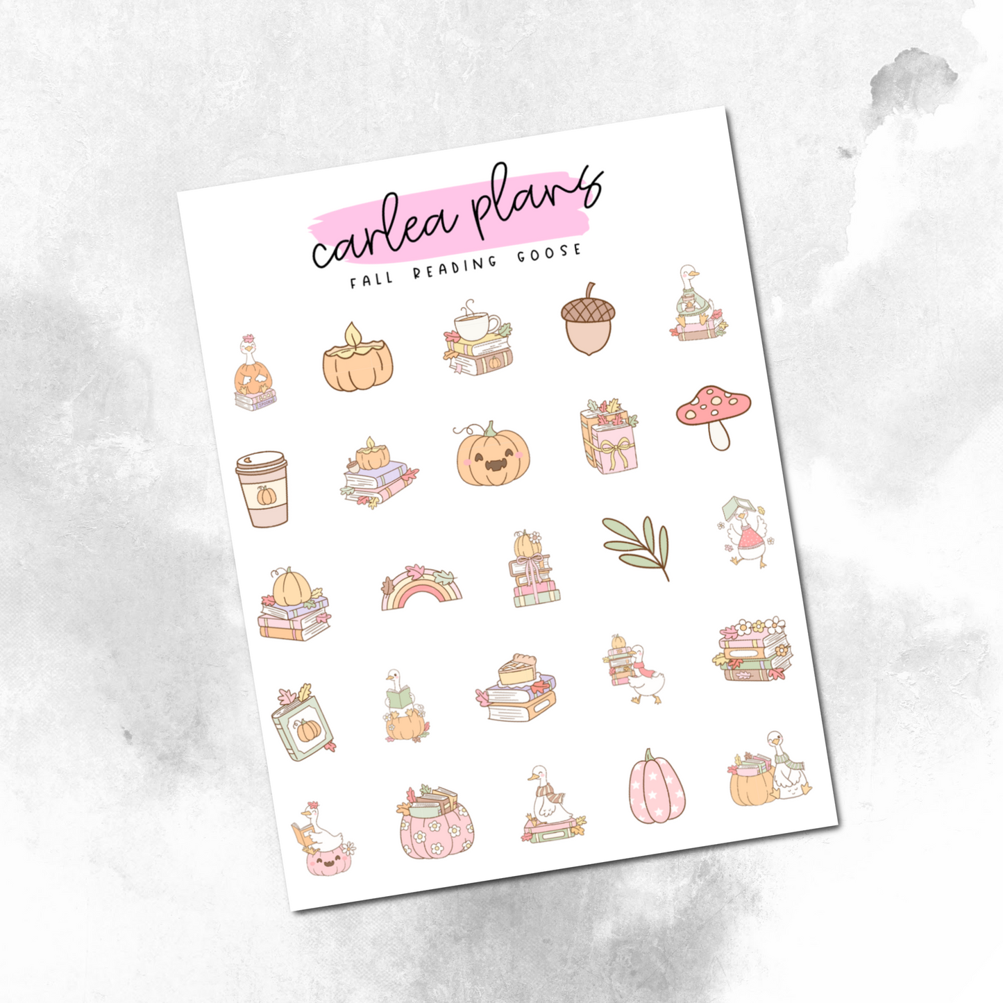 Fall Reading Goose Deco Icons