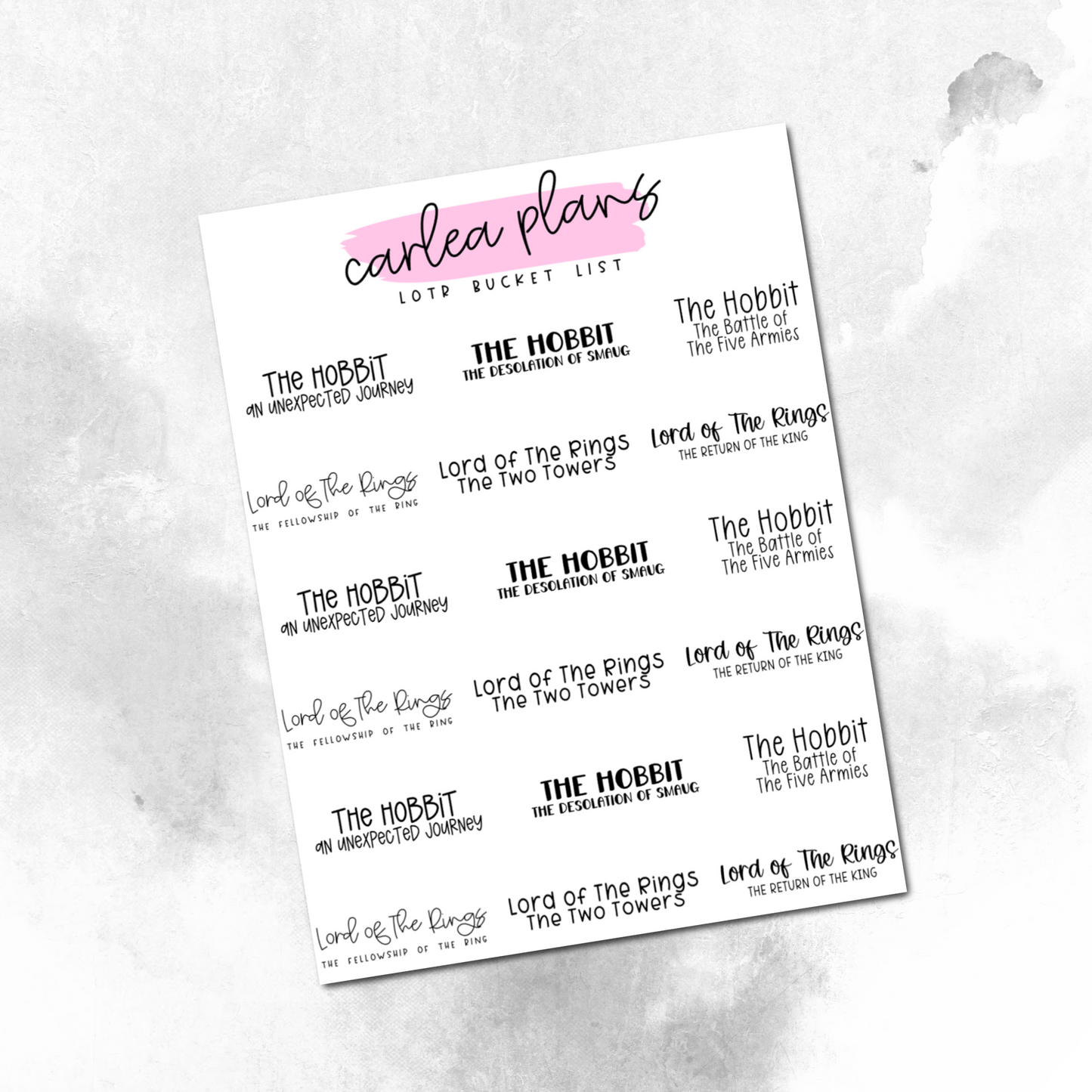 Movie Bucket Lists