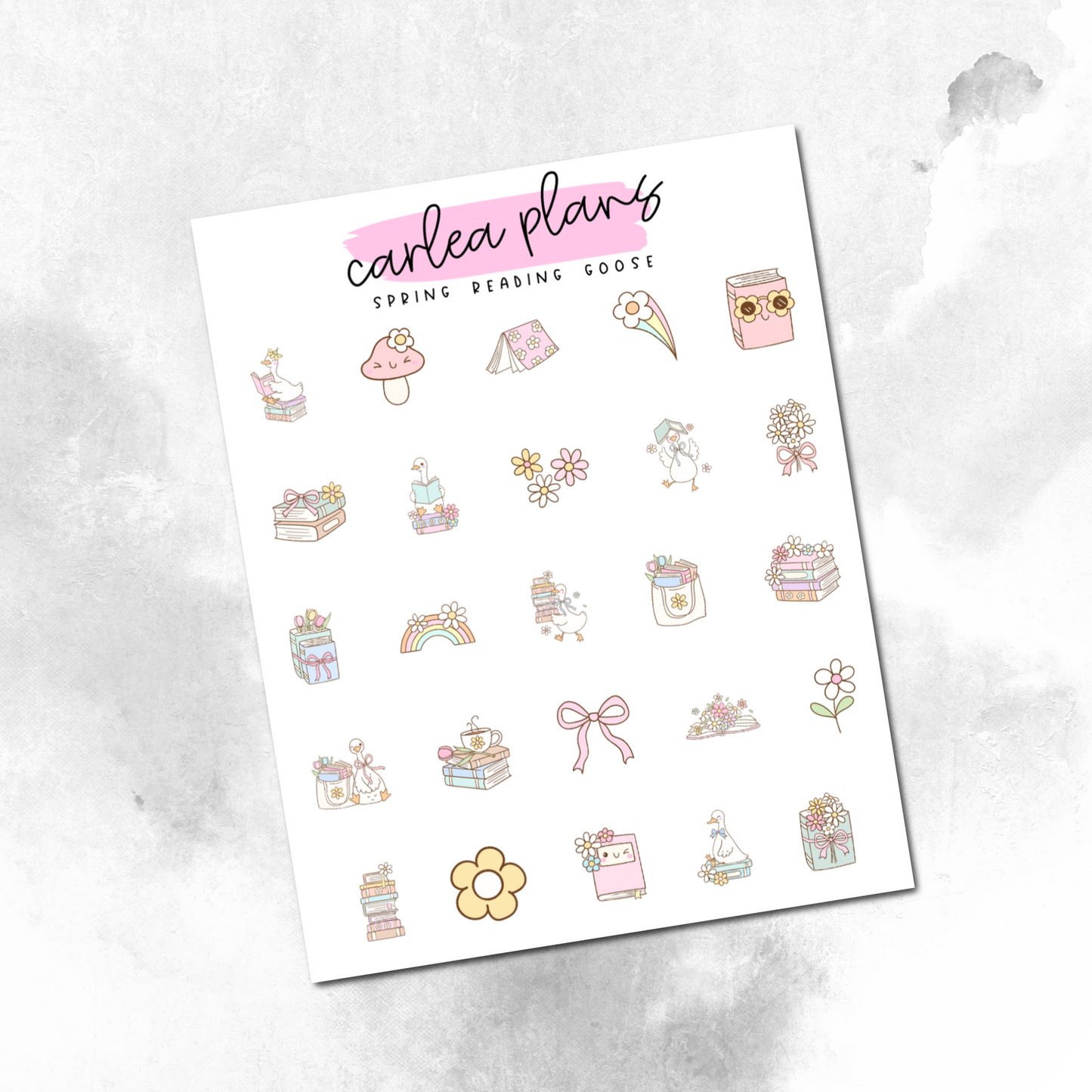 Spring Reading Goose Deco Icons