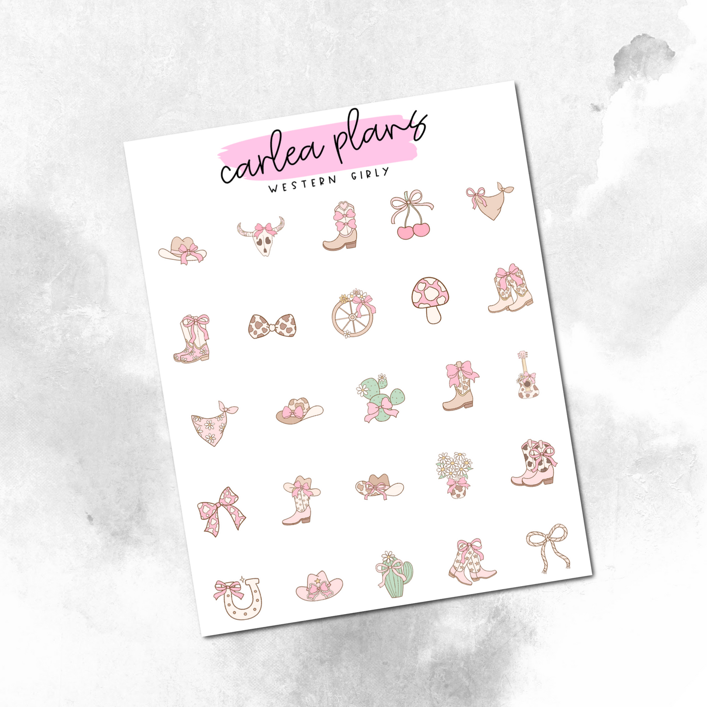 Western Girly Deco Icons