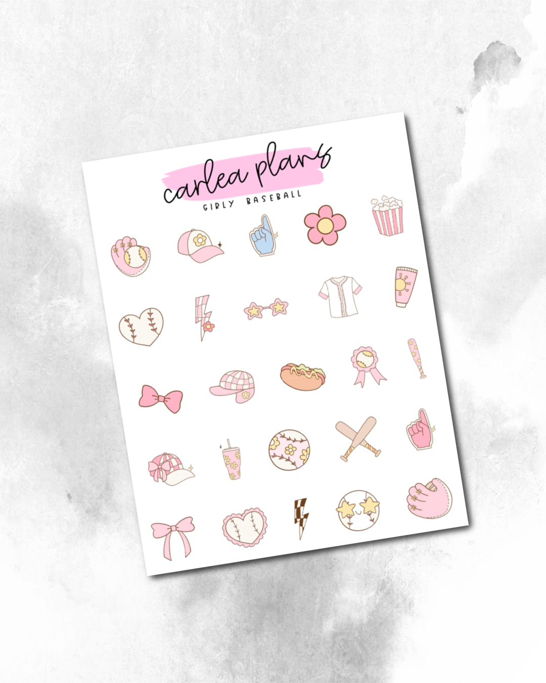 Girly Baseball Deco Icons