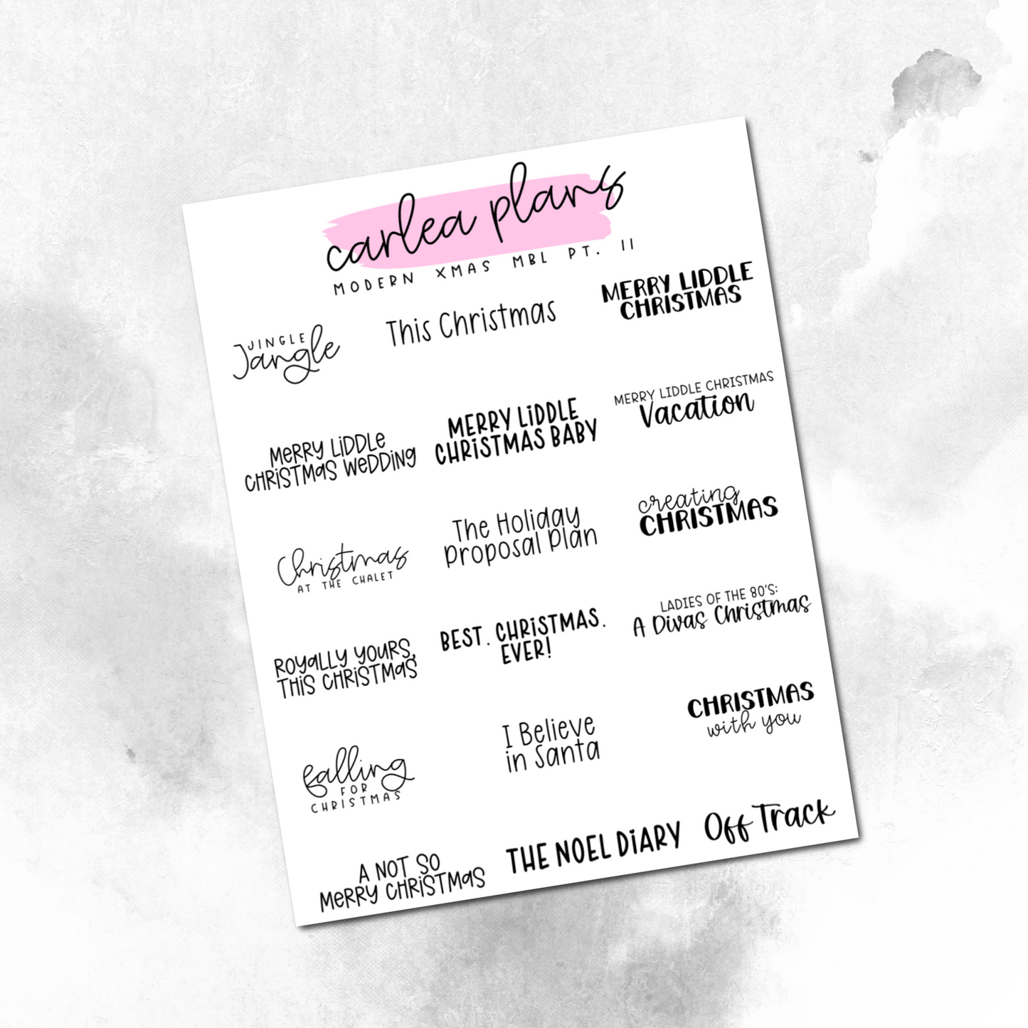 Christmas Movie Bucket List Scripts