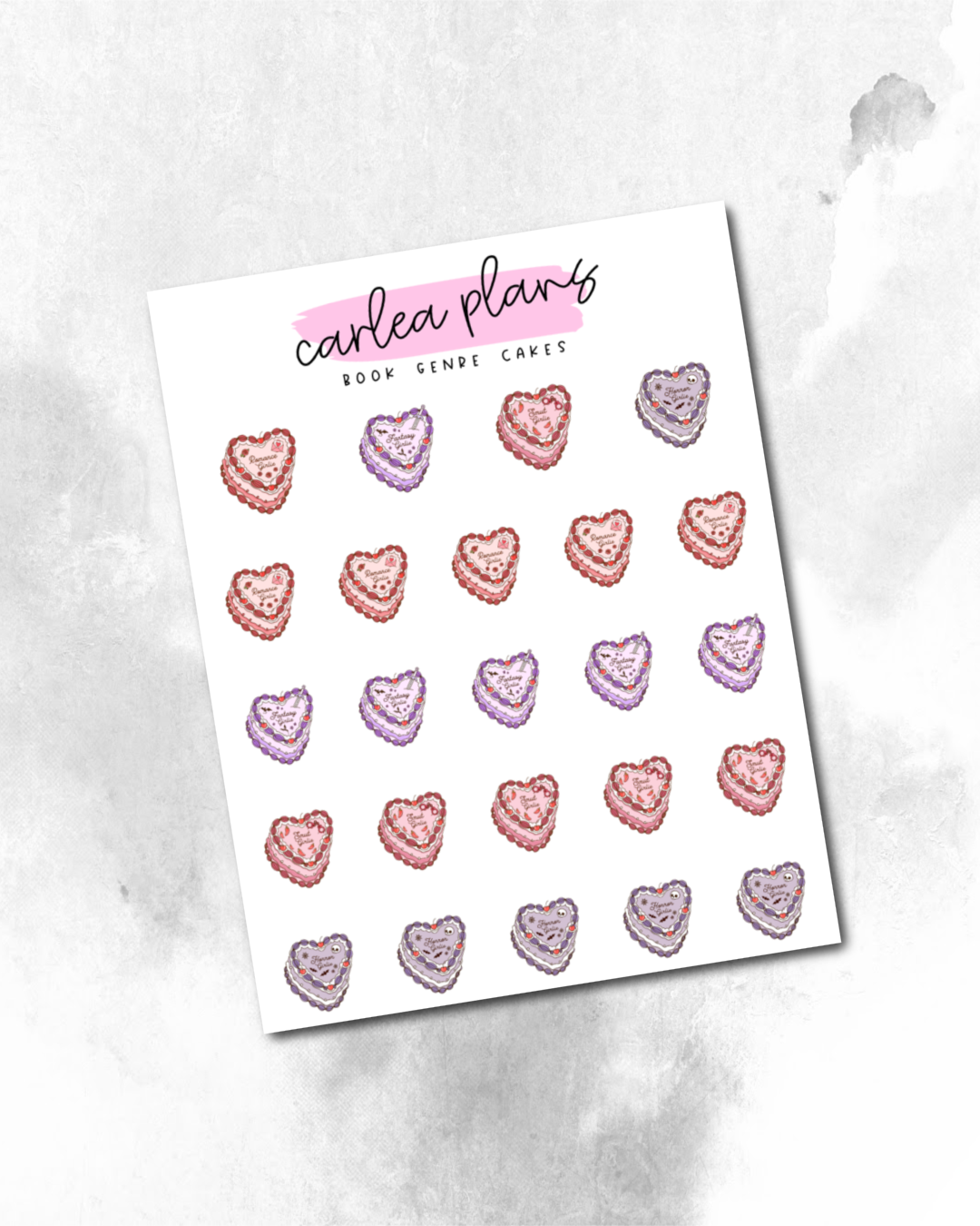 Book Genre Cake Deco Icons