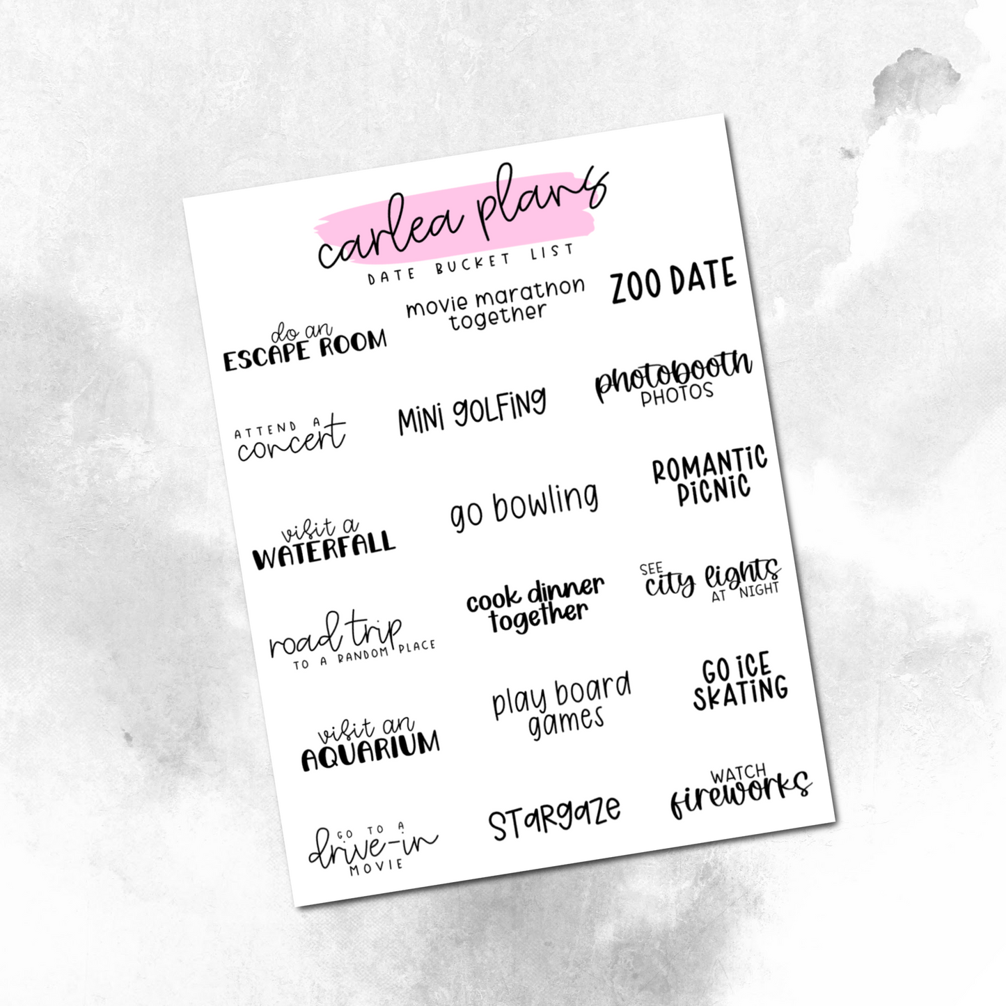 Date Bucket List Scripts