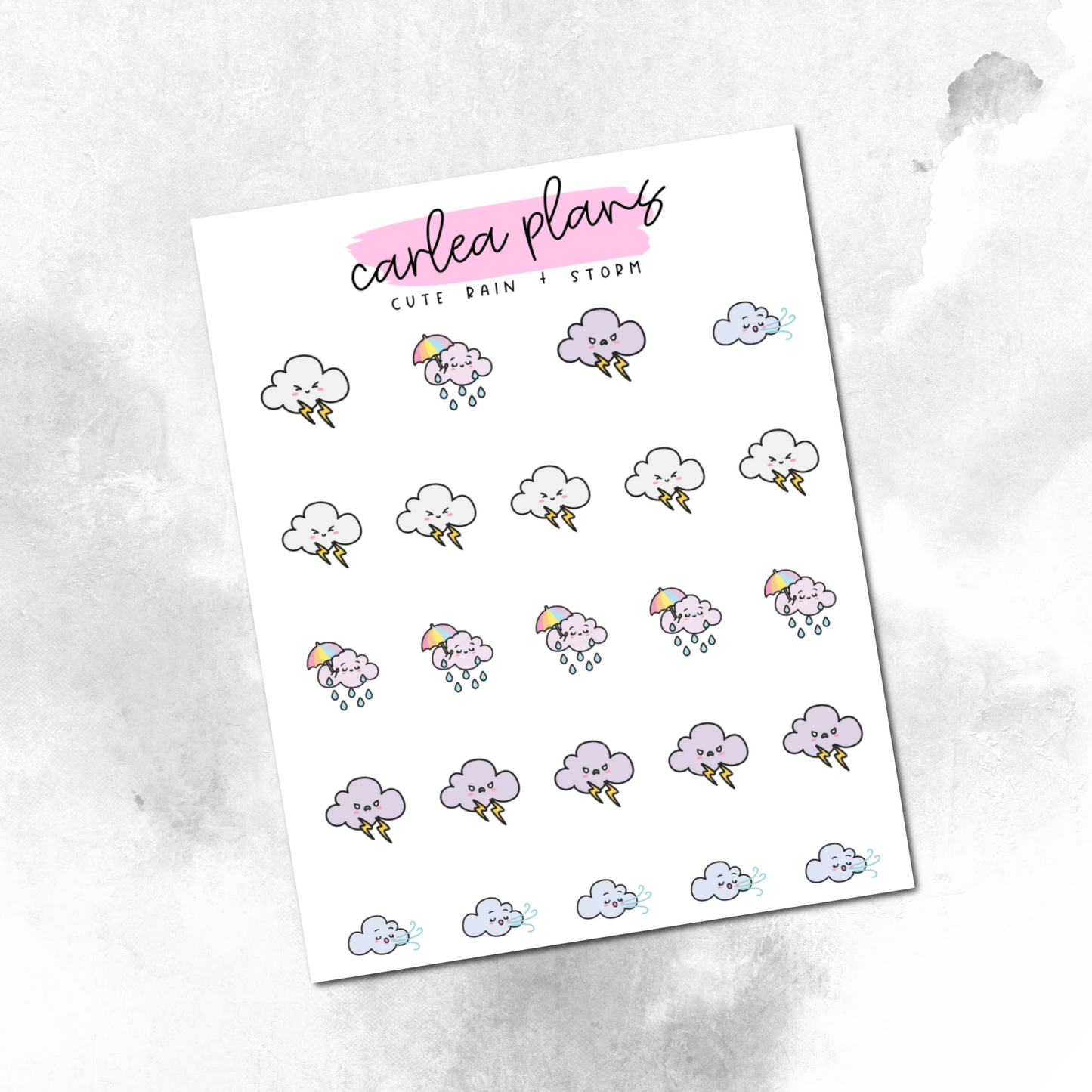 Cute Rain & Storm Variety Icons